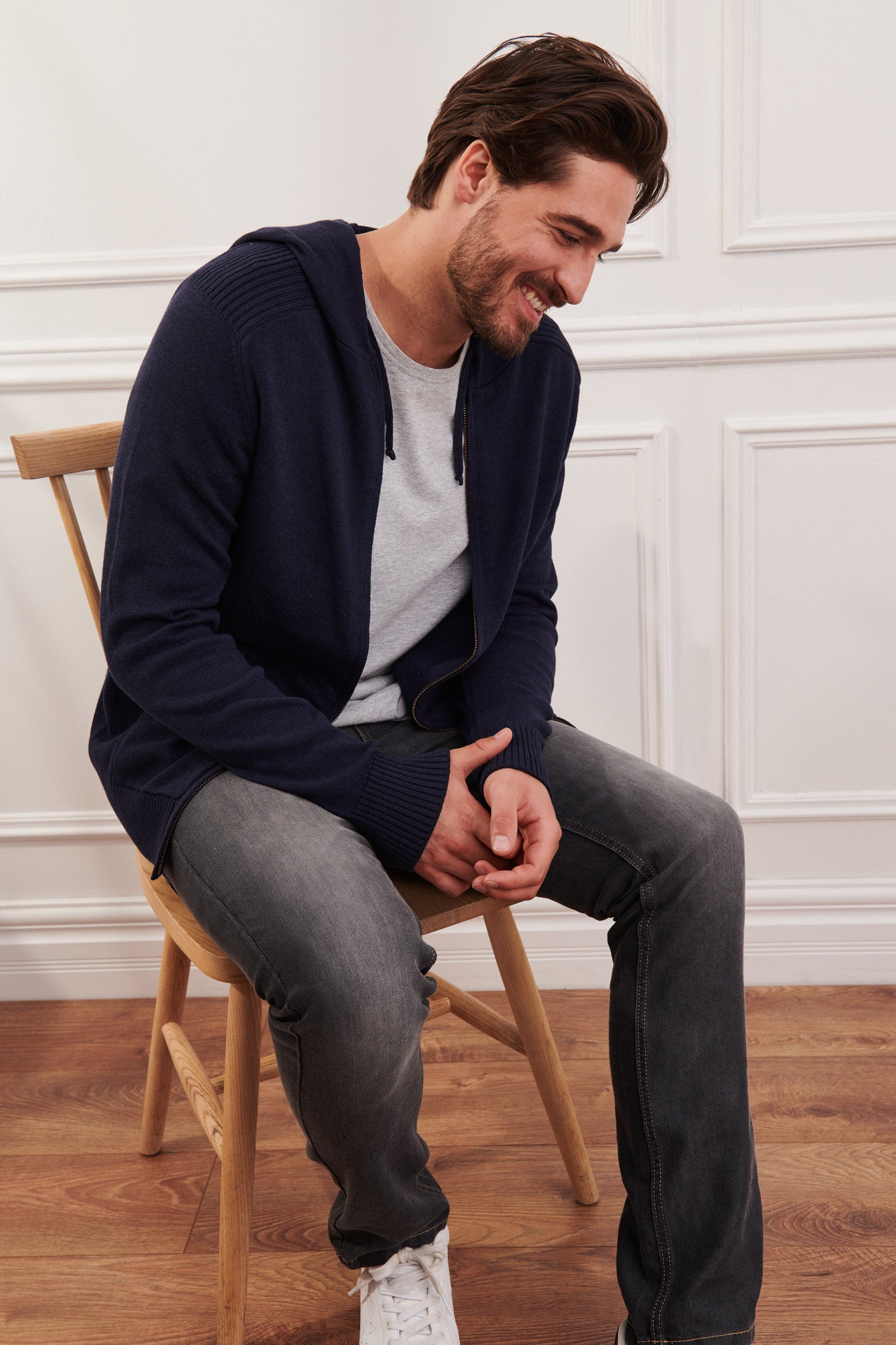 Cardigan en tricot capuchon Homme