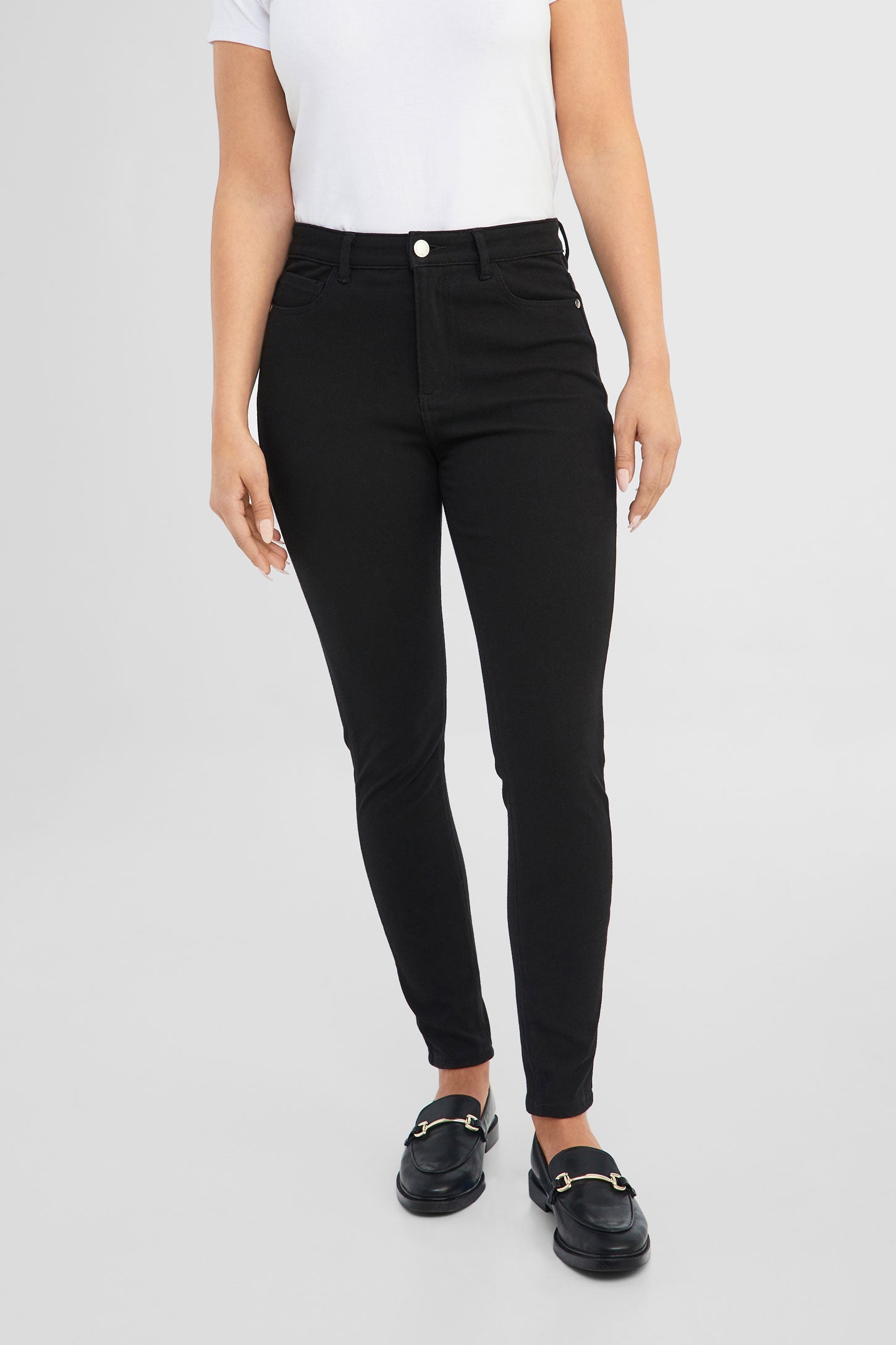 Pantalon à enfiler en twill - Femme && NOIR