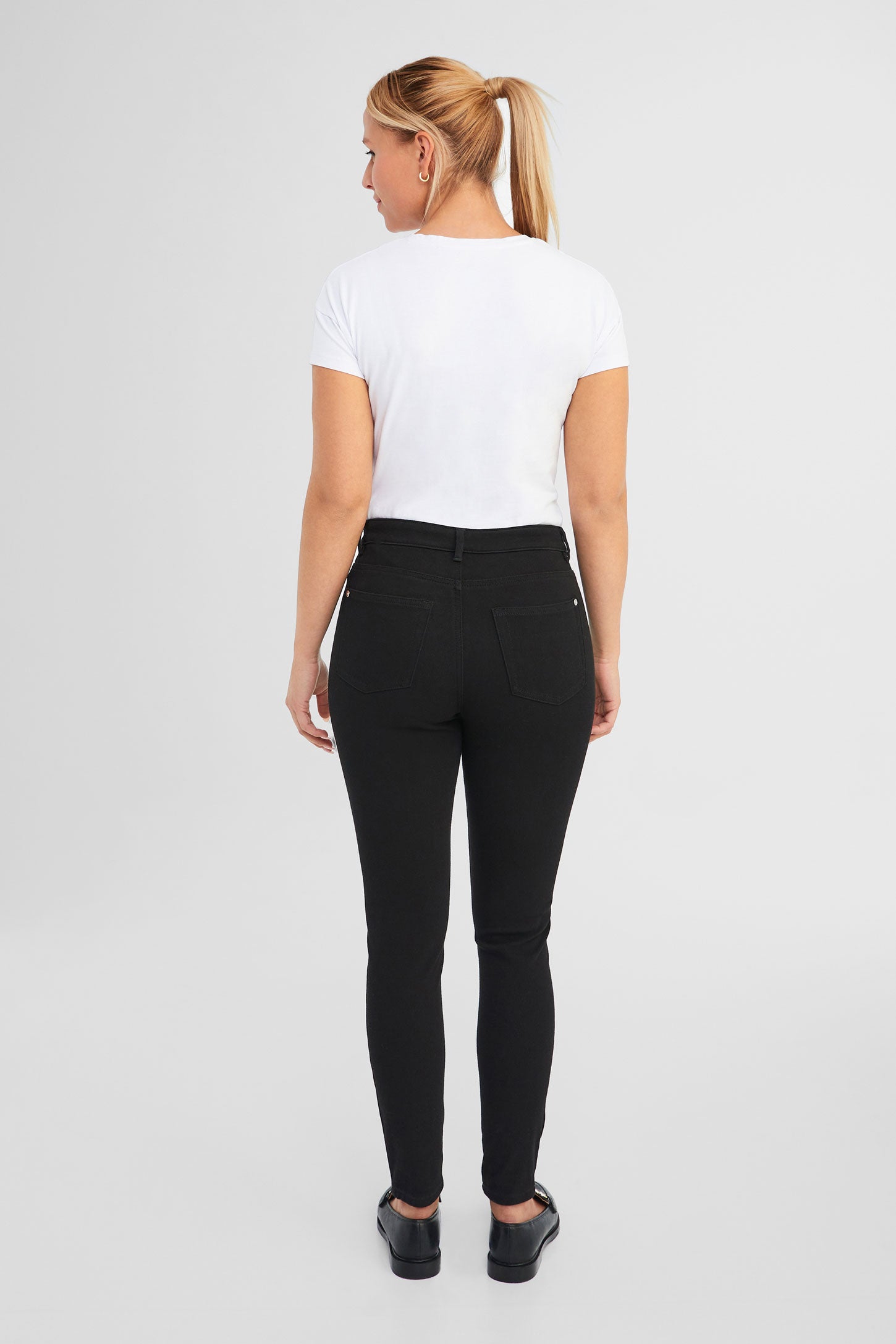 Pantalon à enfiler en twill - Femme && NOIR