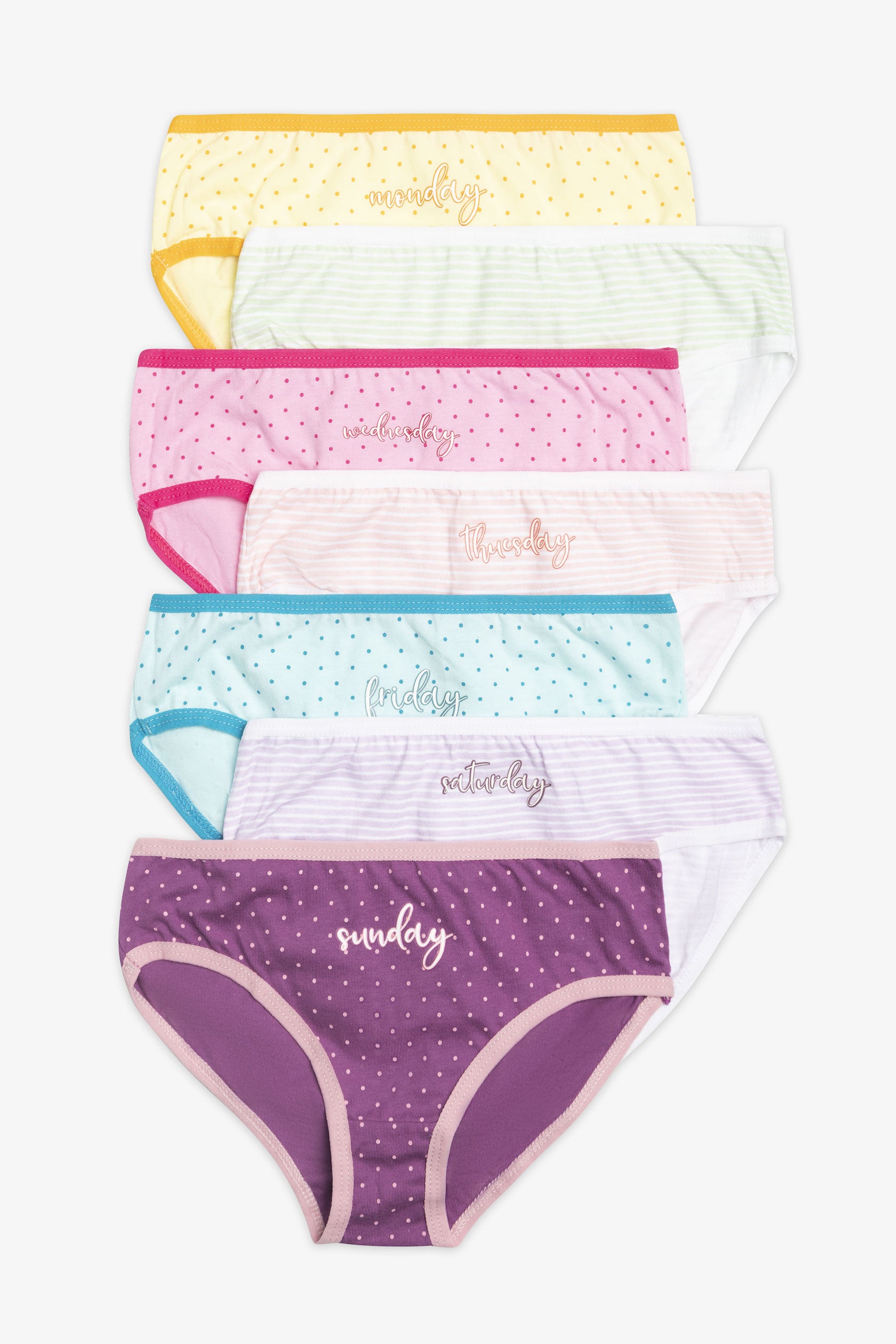Lot de 7 culottes coton - Enfant fille && MULTICOLORE