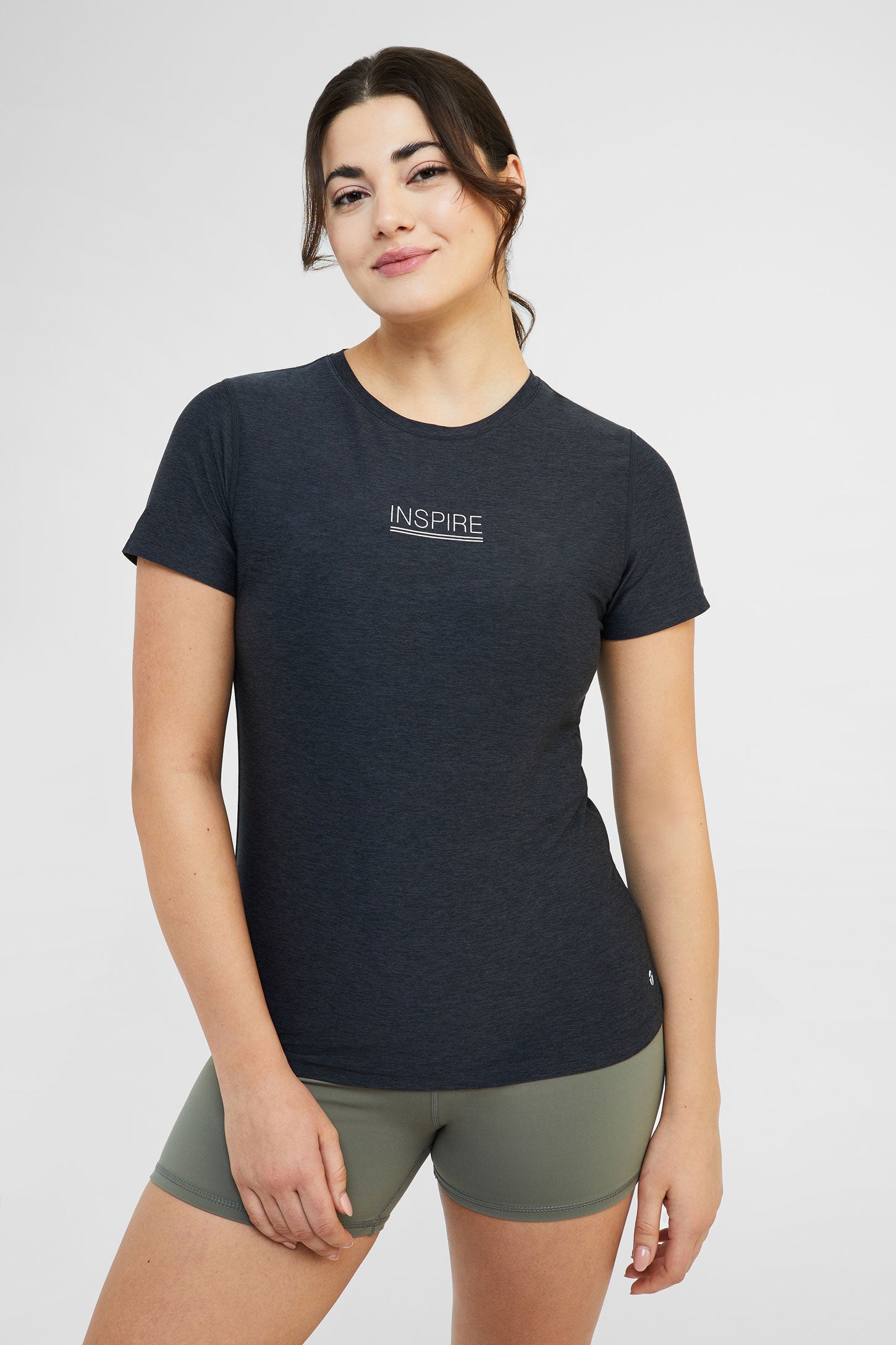 T-shirt sportif imprimé - Femme && CHARBON MIXTE