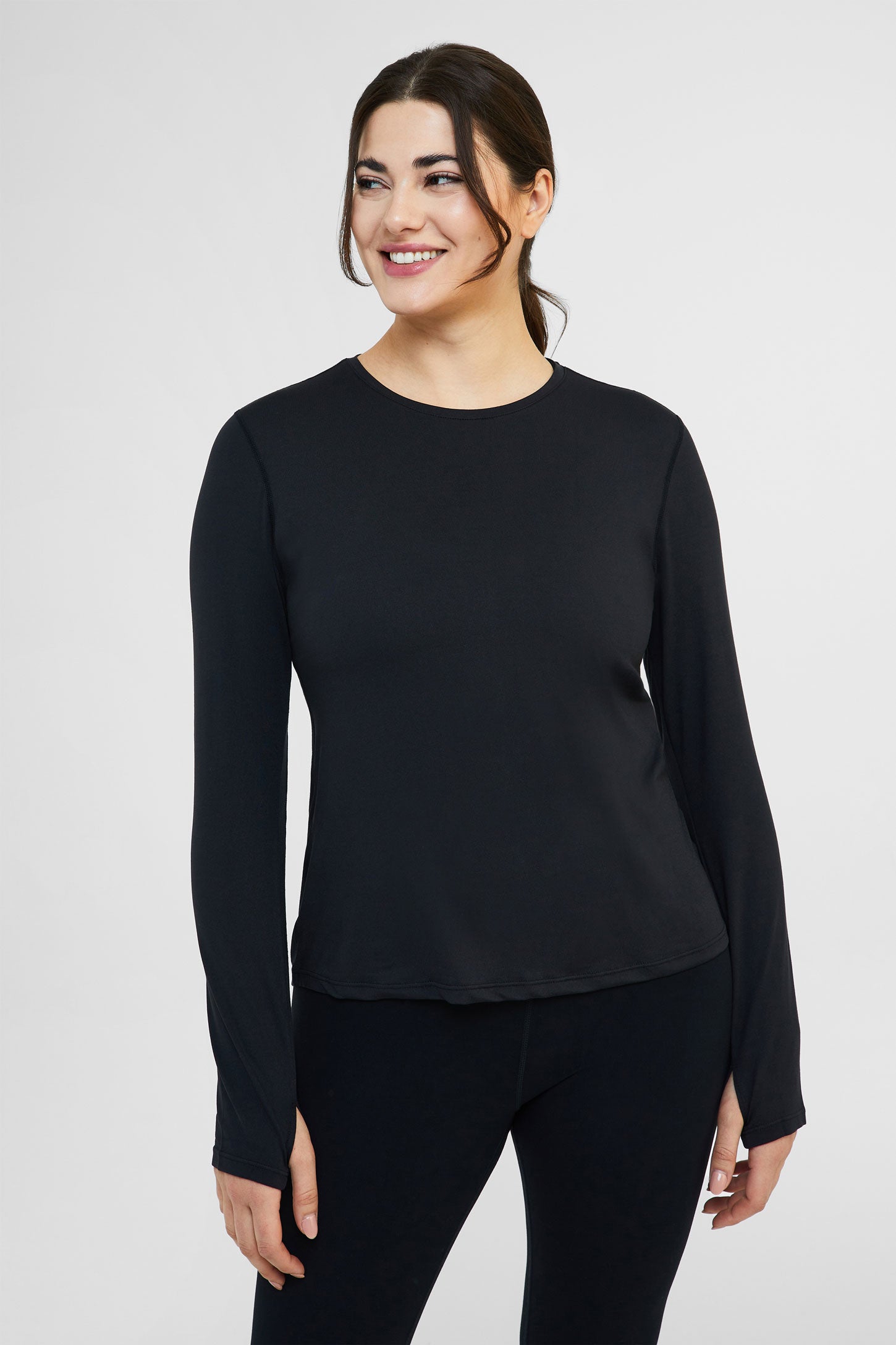 Chandail manches longues sportif - Femme && NOIR