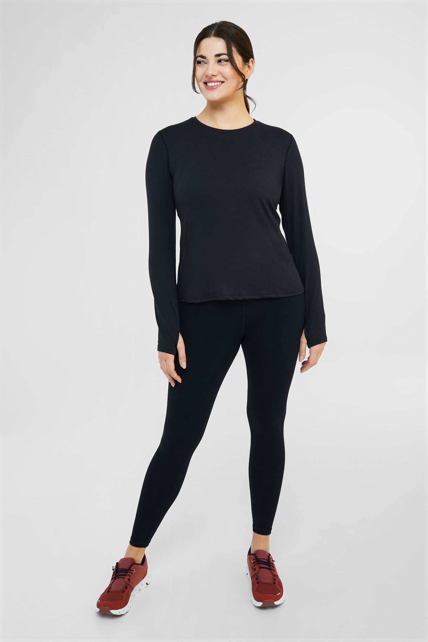 Chandail manches longues sportif - Femme && NOIR