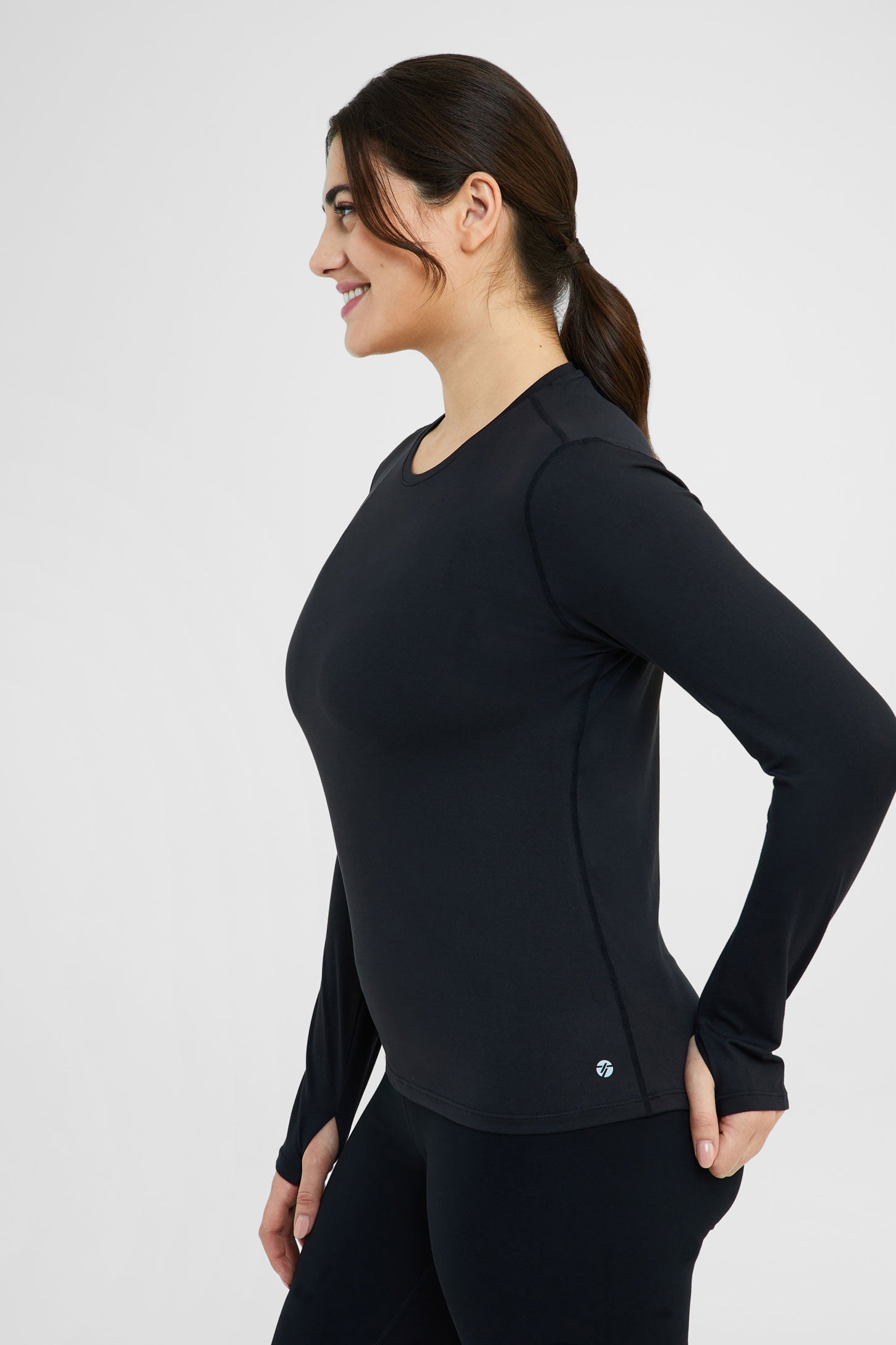 Chandail manches longues sportif - Femme && NOIR