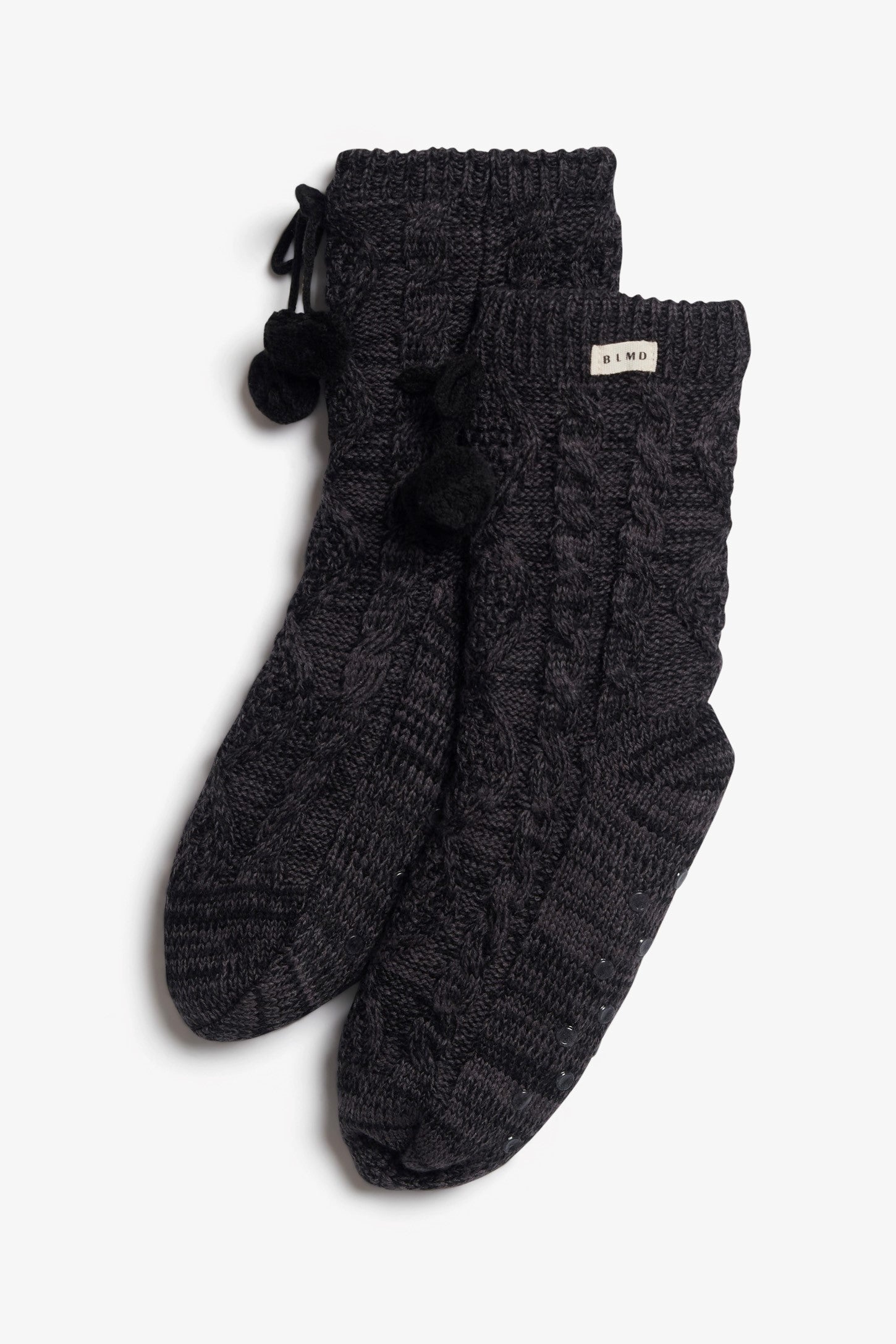 Chaussettes en tricot câblé et sherpa, 2/20$ - Ado fille && NOIR MIXTE