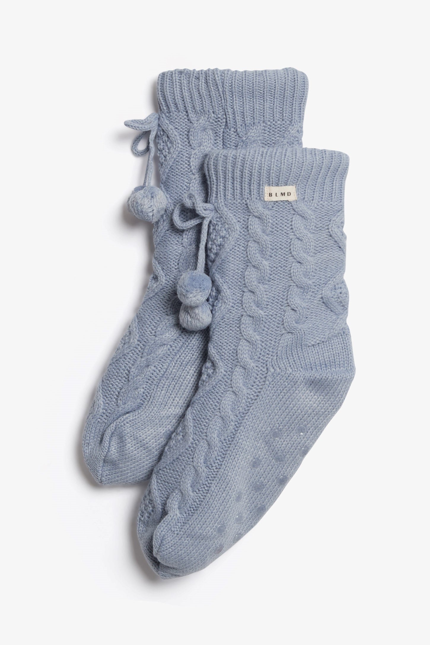 Chaussettes en tricot câblé et sherpa, 2/20$ - Ado fille && BLEU CLAIR