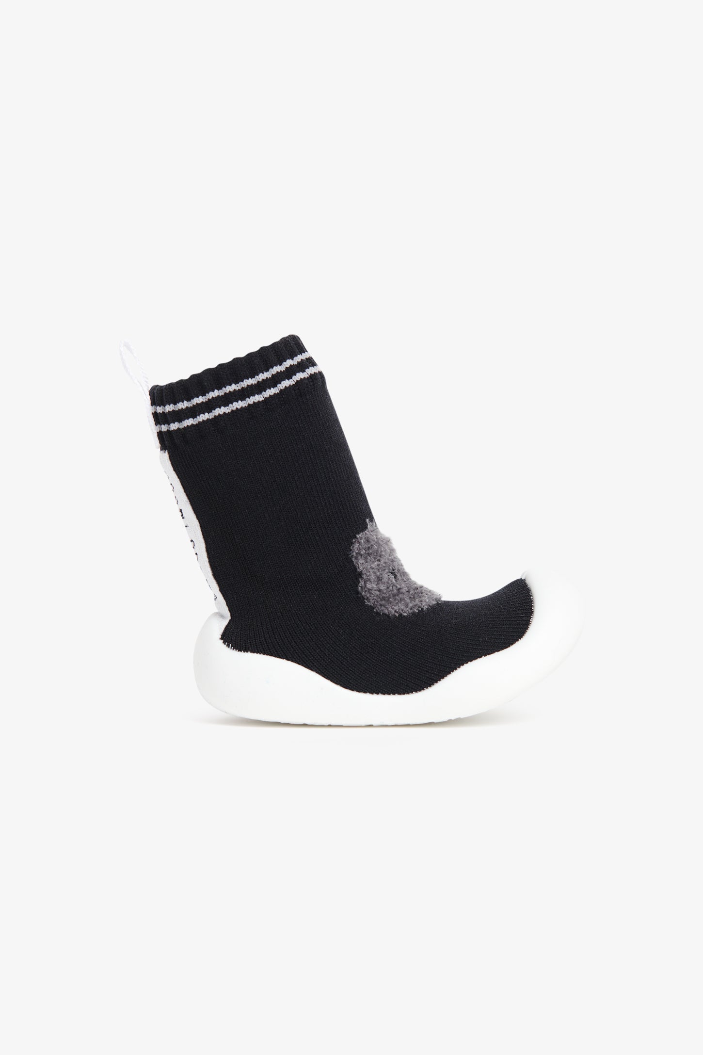 Pantoufle-chaussette en tricot avec semelle moulée - Bébé && NOIR