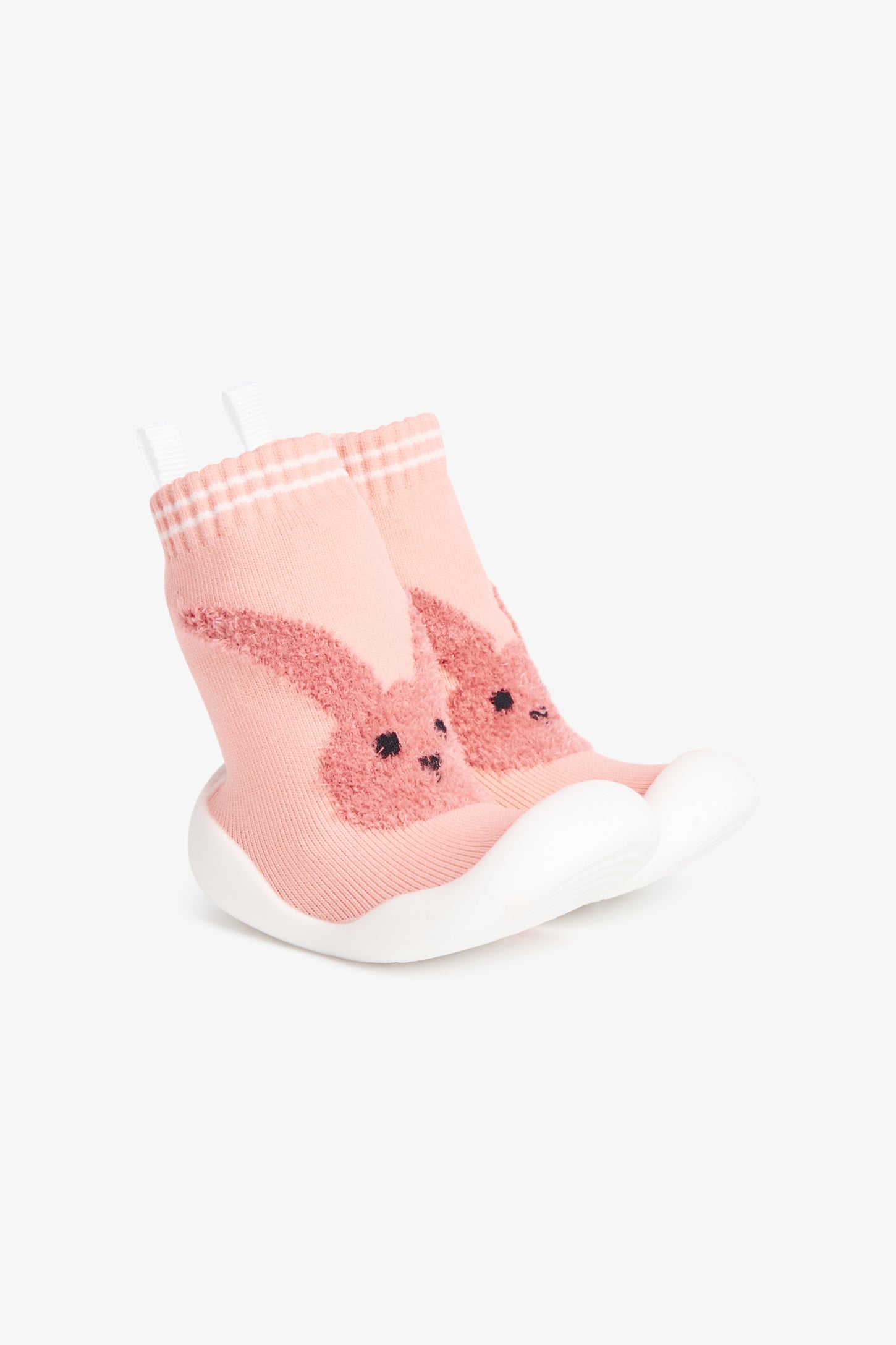 Pantoufle-chaussette en tricot avec semelle moulée - Bébé && ROSE