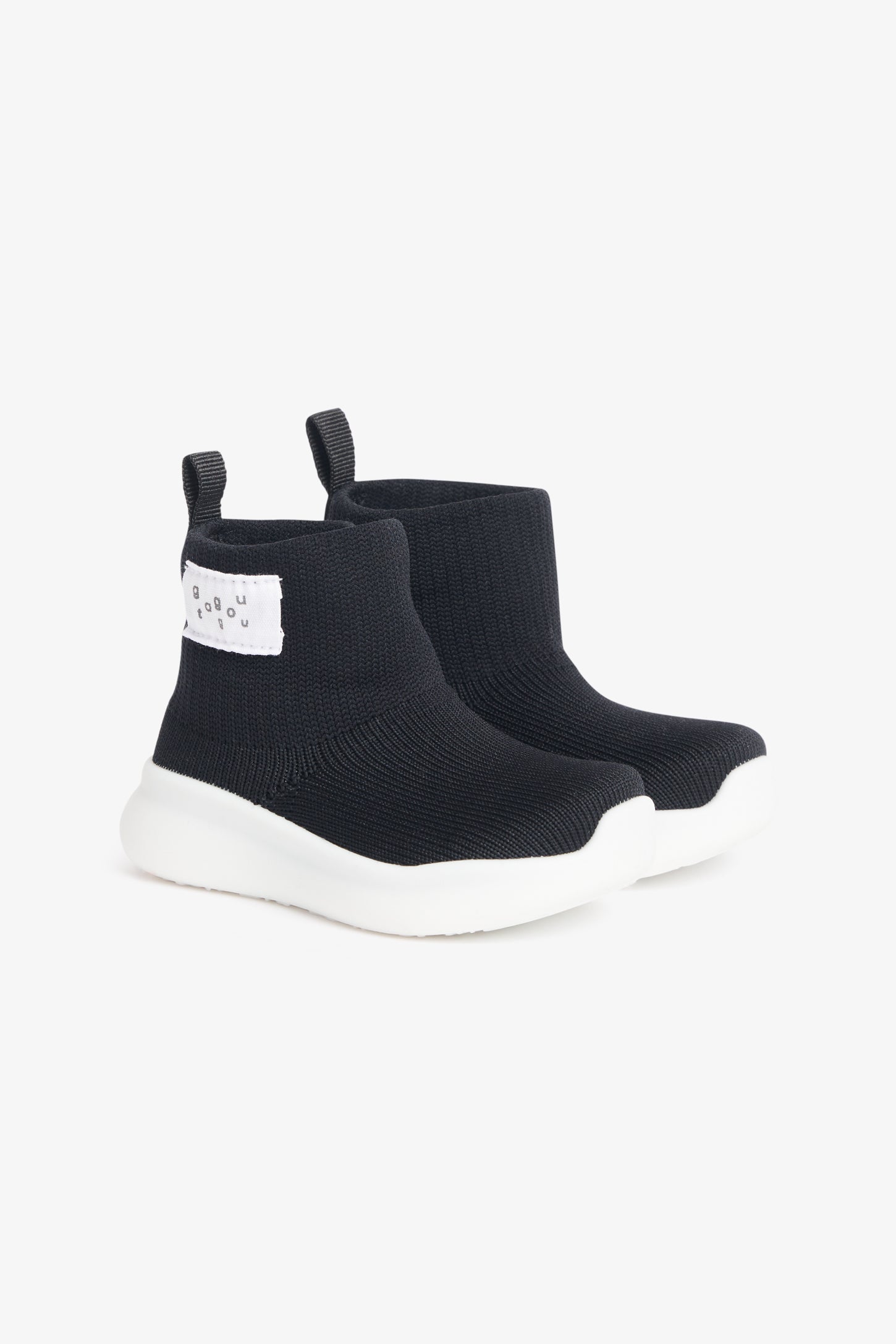 Chaussures-chaussettes tricot avec semelles moulées - Bébé && NOIR