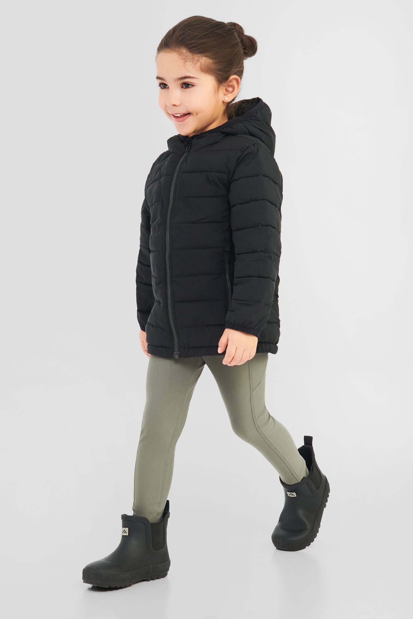 Manteau matelassé compressible - Enfant && NOIR