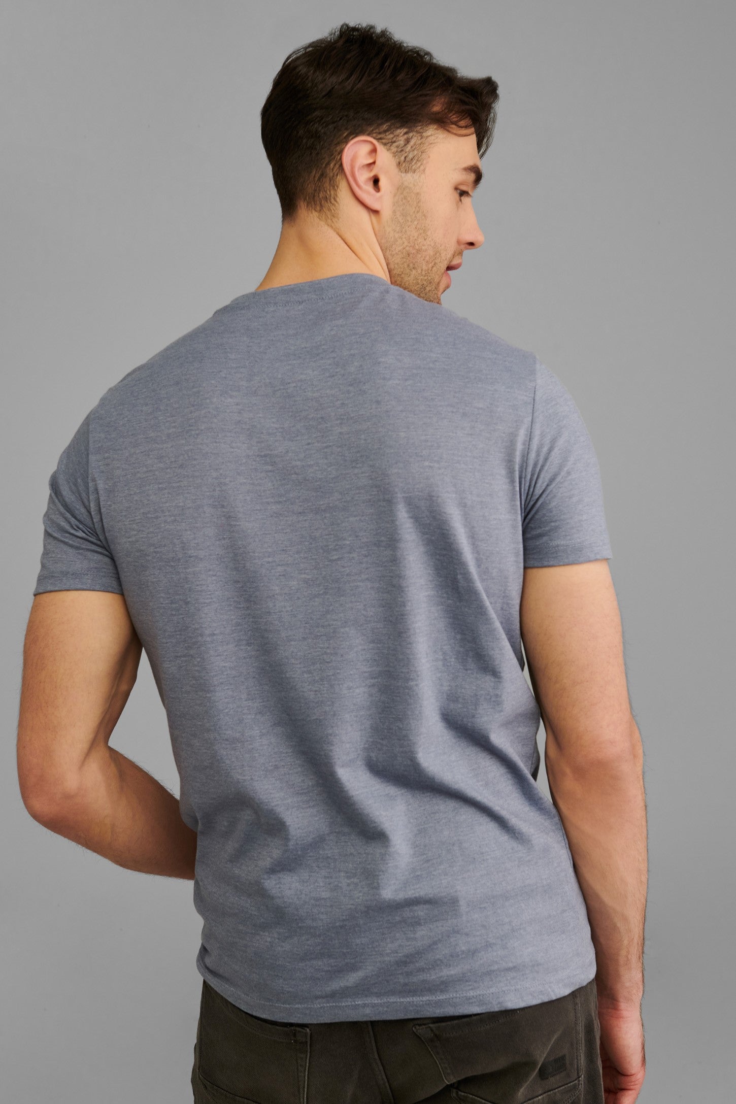 T-shirt à poche, coton bio - Homme && BLEU PALE