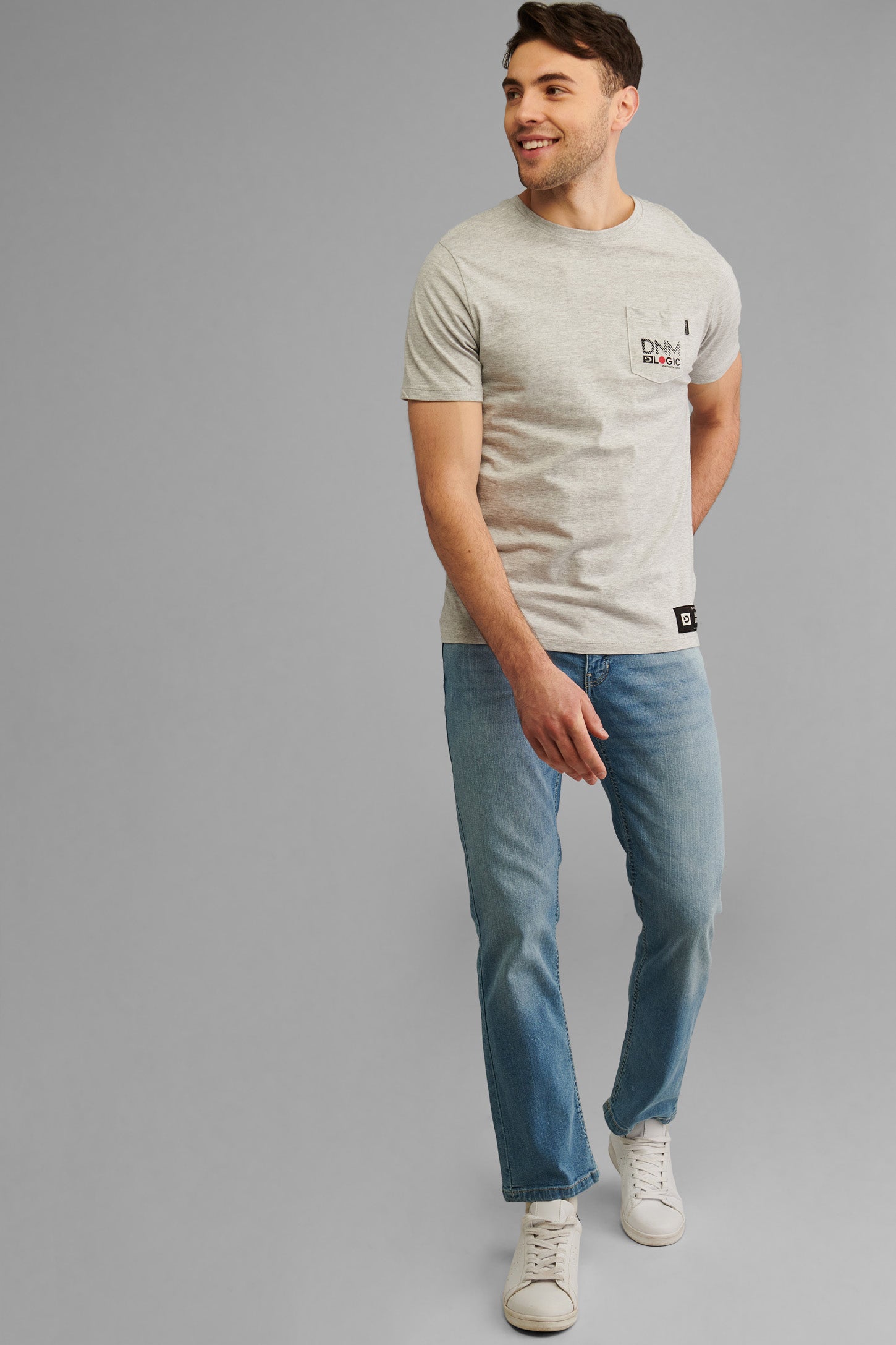 T-shirt à poche, coton bio - Homme && GRIS MIXTE