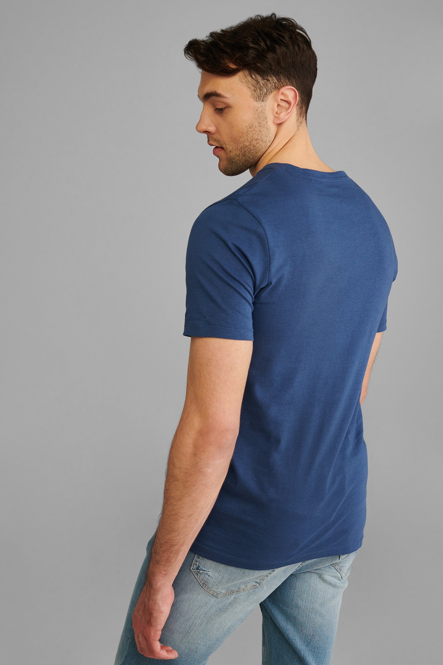 T-shirt à poche, coton bio - Homme && BLEU