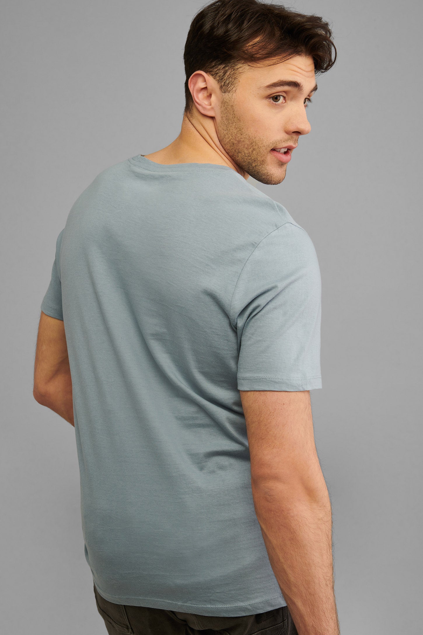 T-shirt à poche, coton bio - Homme && GRIS ACIER