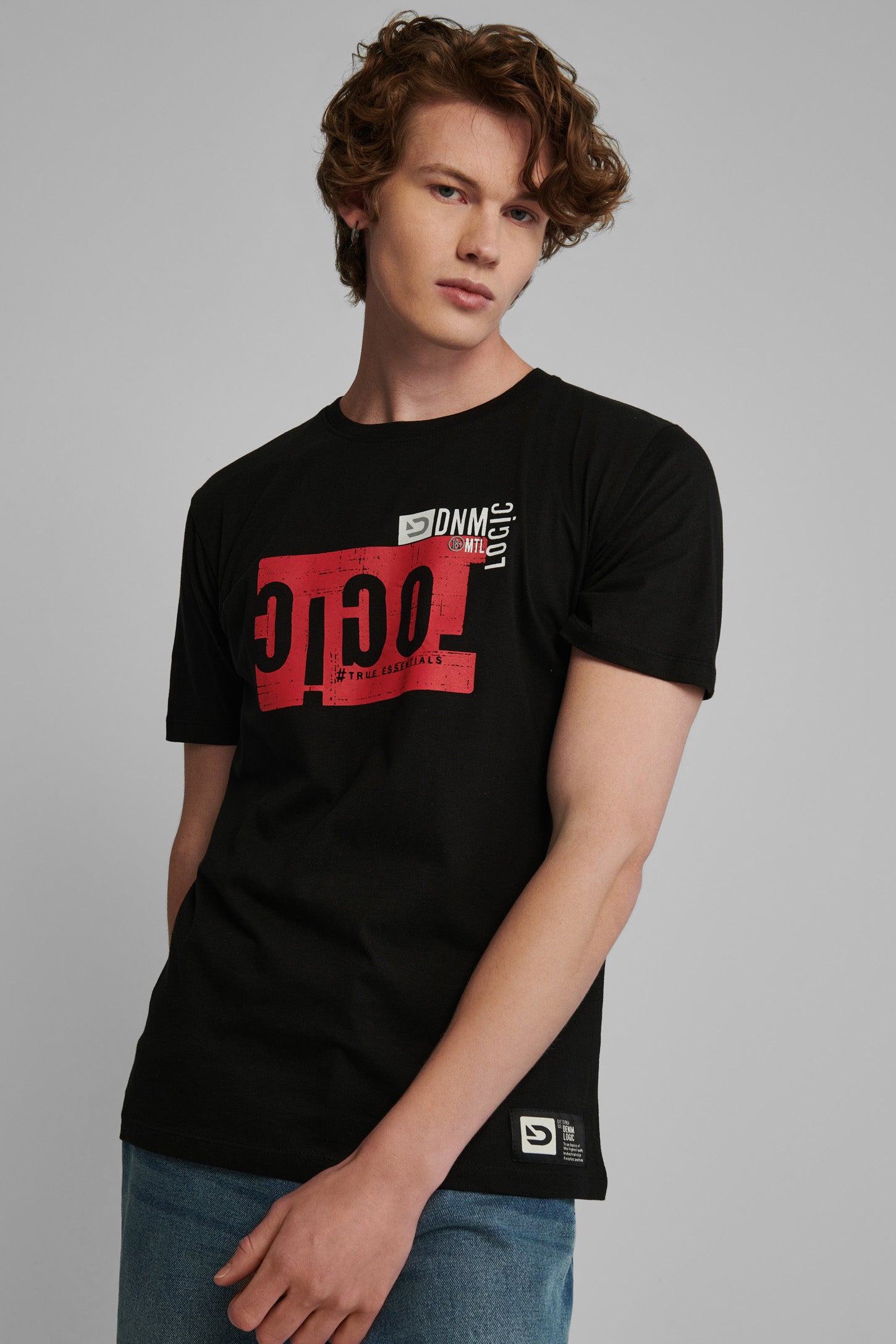 T-shirt imprimé, coton bio - Homme && NOIR