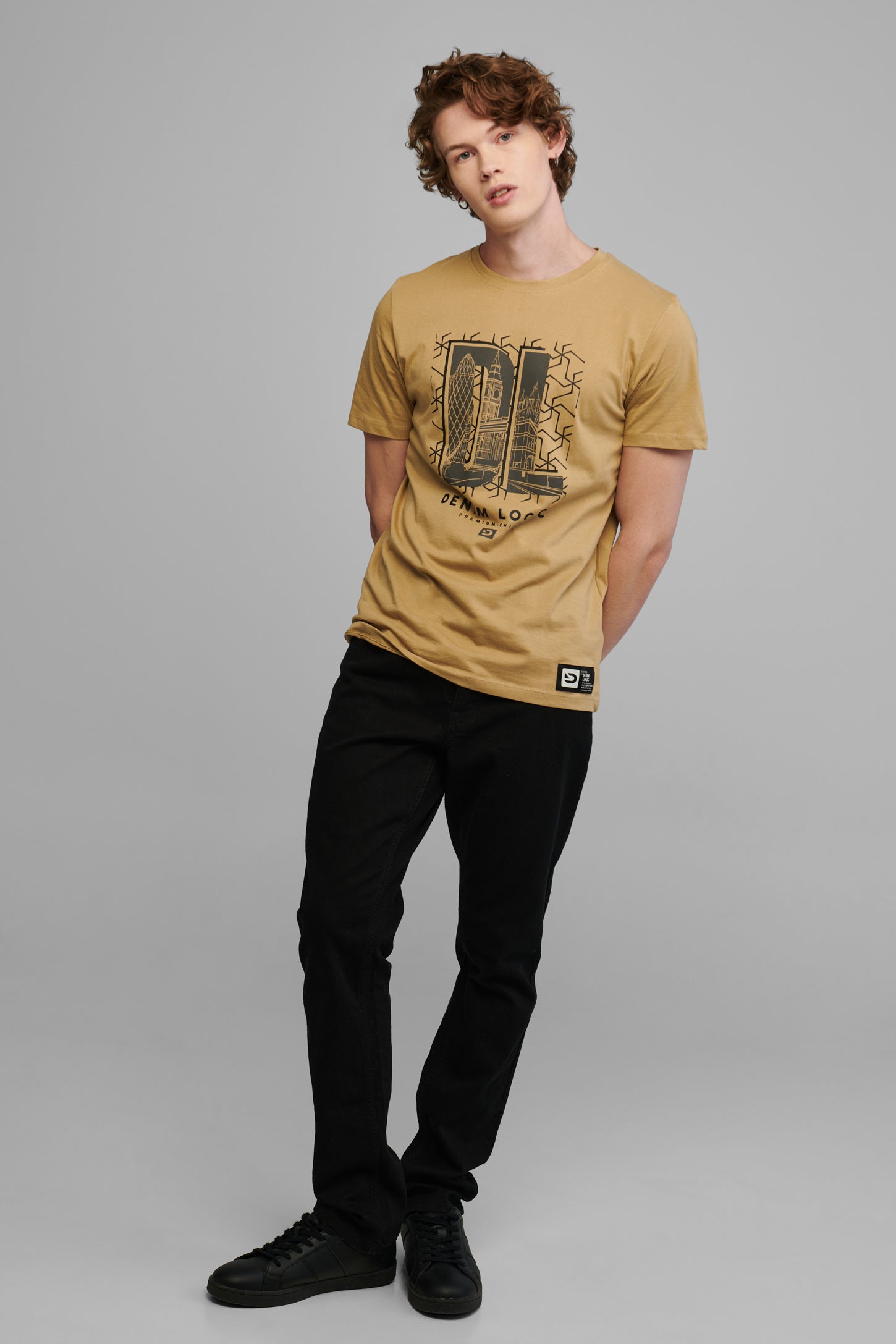 T-shirt imprimé, coton bio - Homme && BEIGE