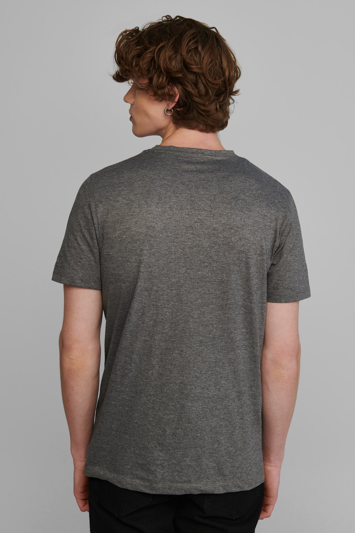 T-shirt imprimé, coton bio - Homme && GRIS MIXTE