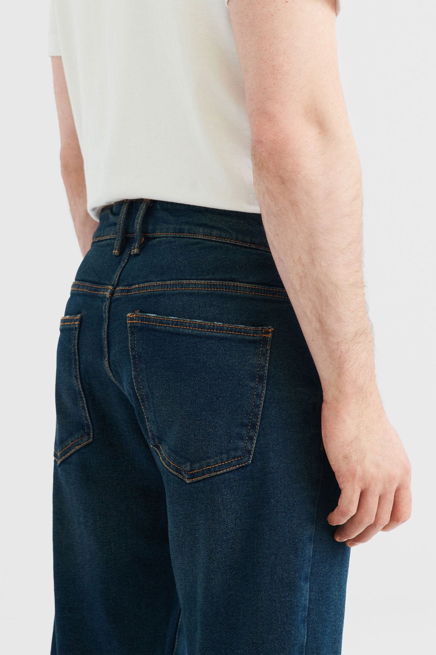 Jeans 5 poches, coupe régulière - Homme && BLEU FONCÉ