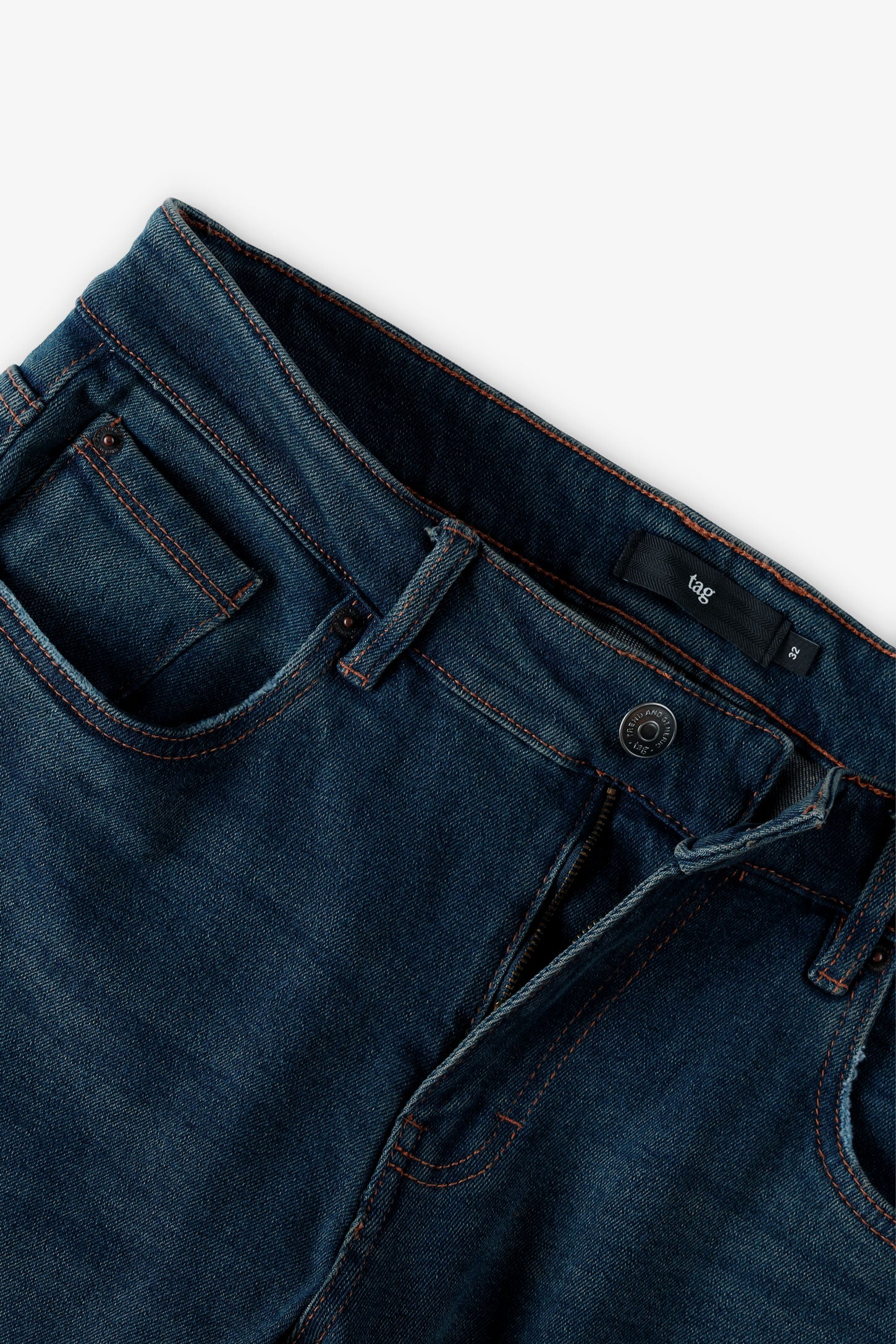 Jeans 5 poches, coupe régulière - Homme && BLEU FONCÉ