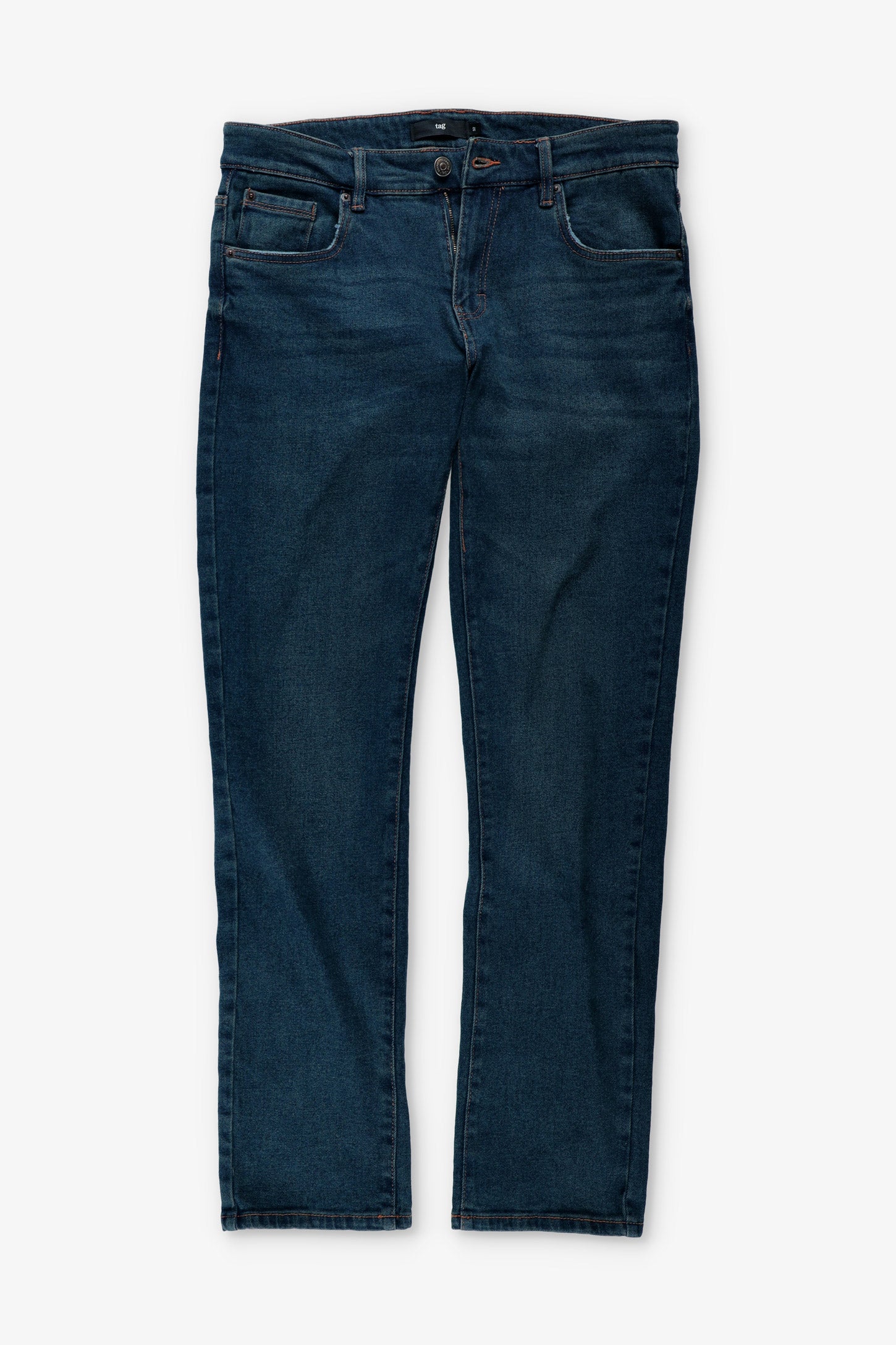 Jeans 5 poches, coupe régulière - Homme && BLEU FONCÉ