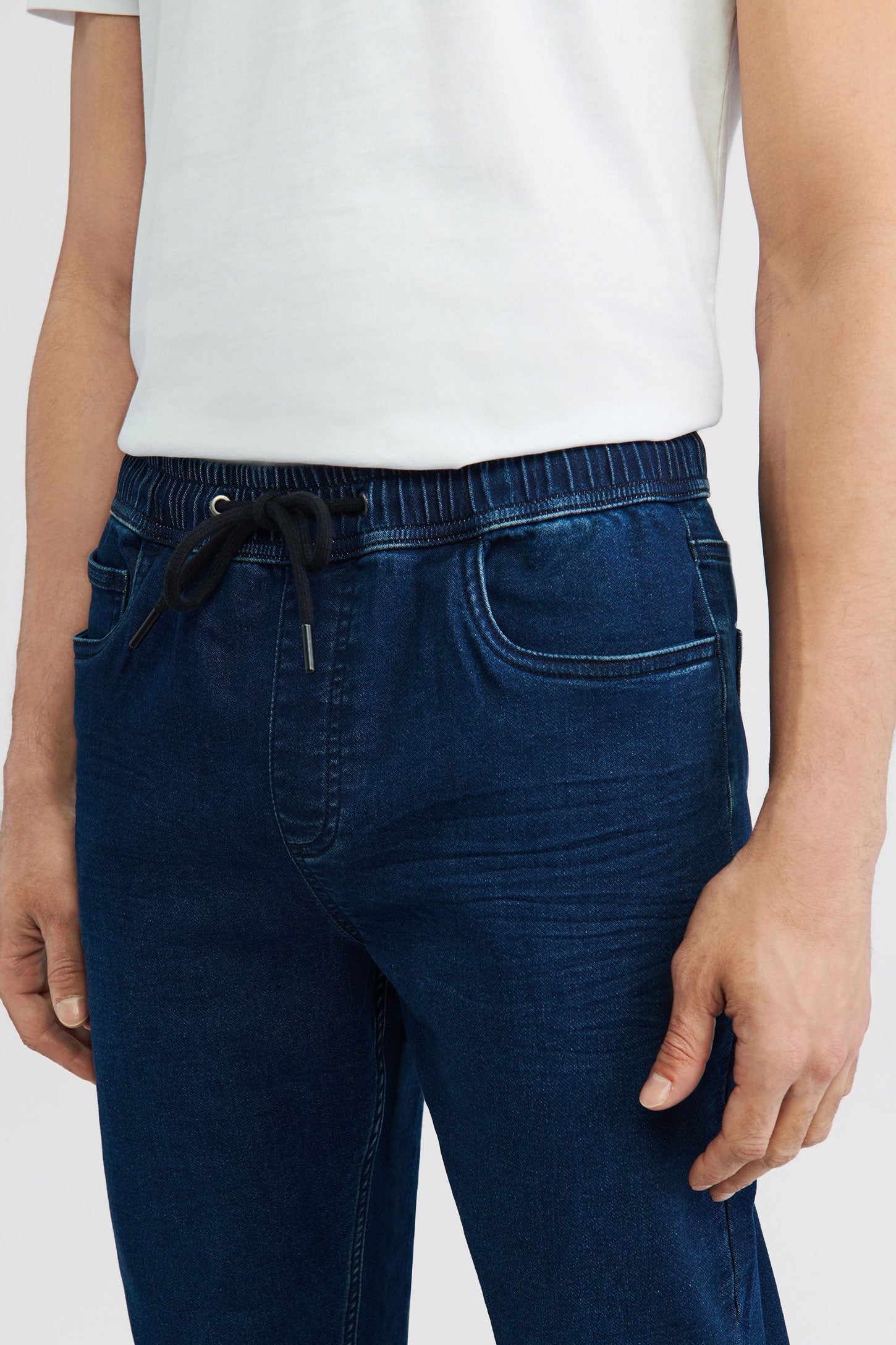 Pantalon jogger en jeans - Homme && BLEU FONCÉ