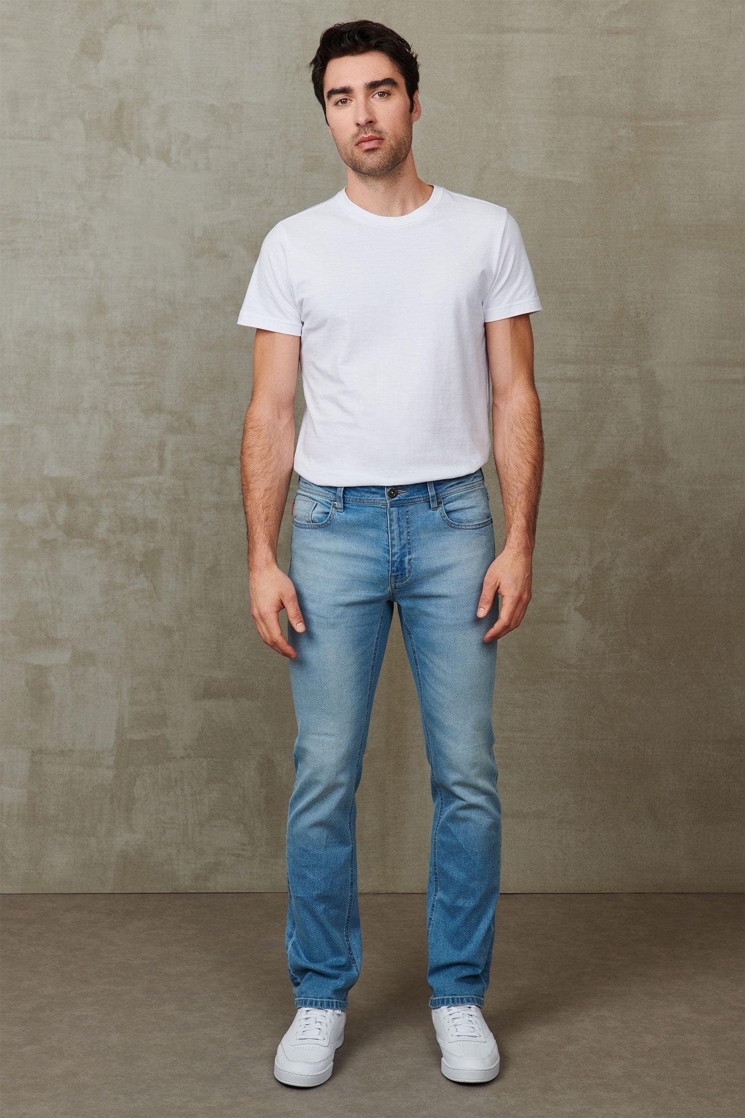 Jeans 5 poches, coupe régulière, 30'' - Homme && BLEU CLAIR