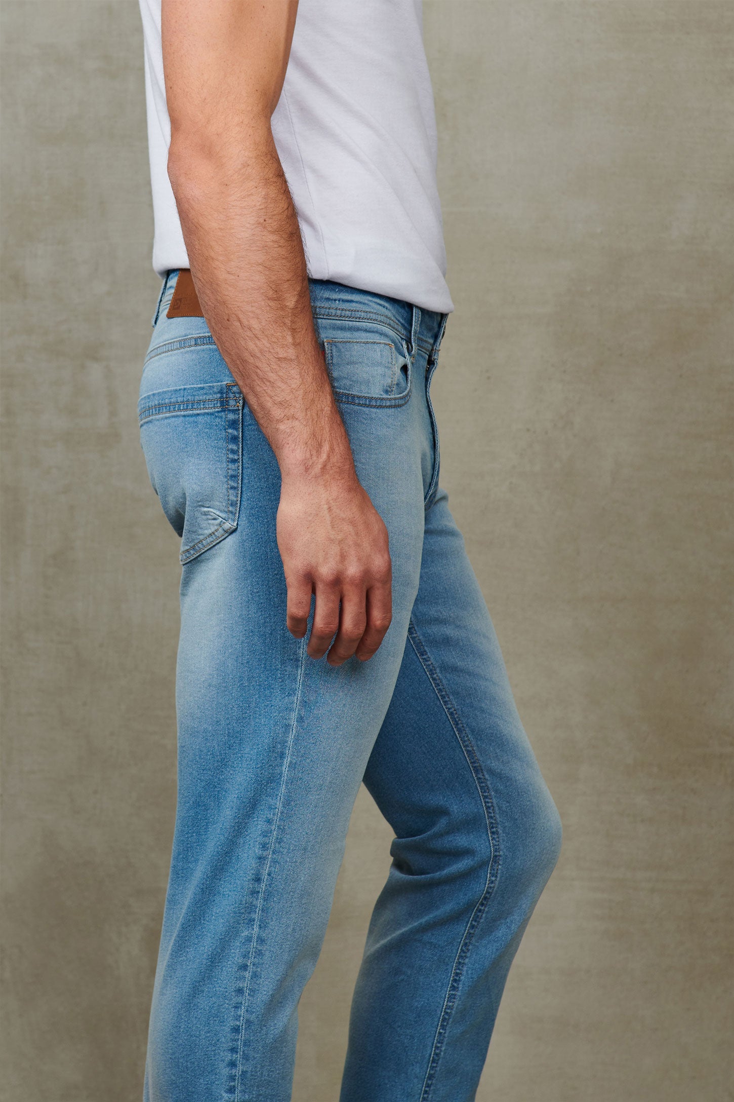Jeans 5 poches, coupe régulière, 30'' - Homme && BLEU CLAIR