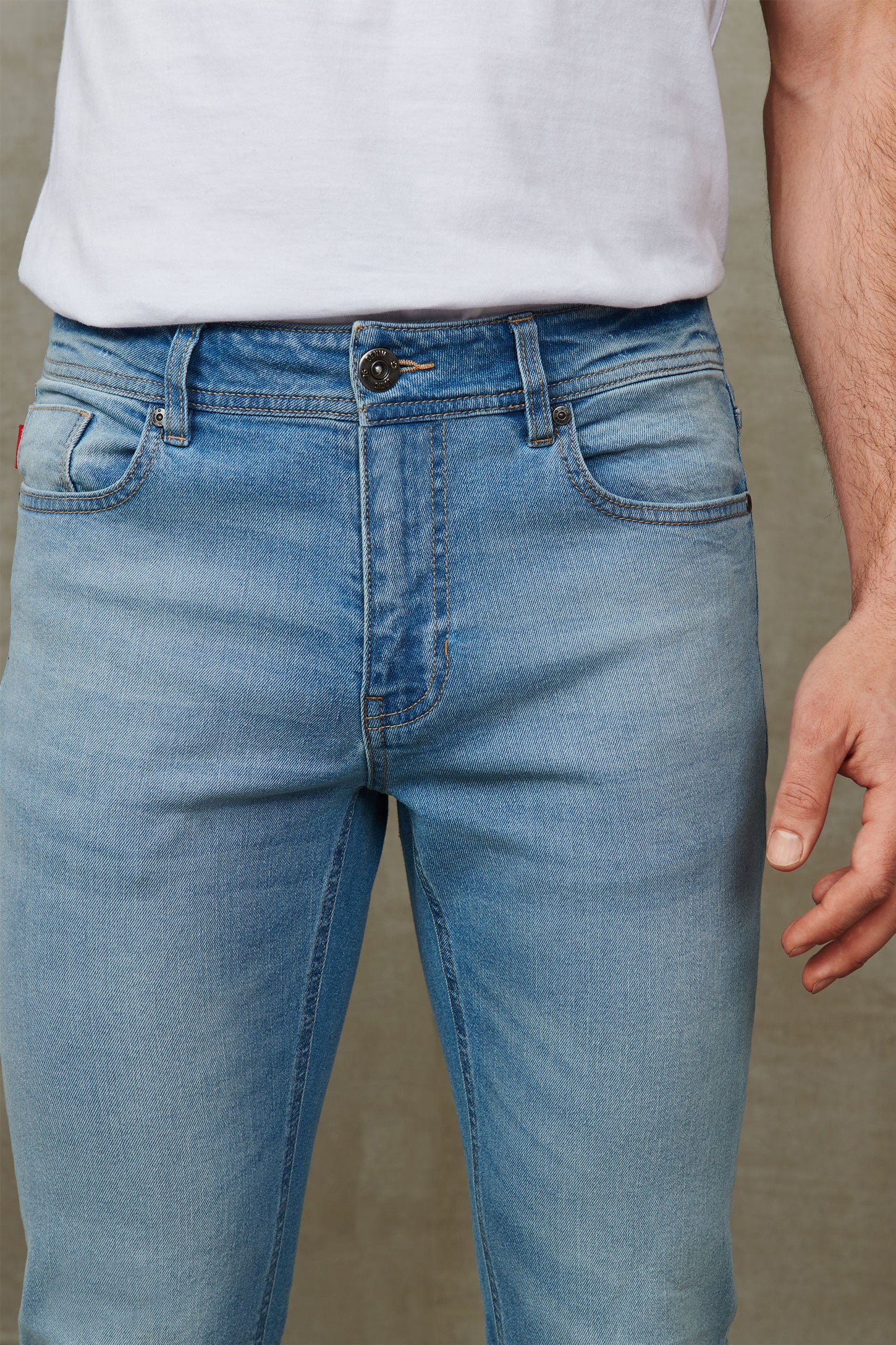 Jeans 5 poches, coupe régulière, 30'' - Homme && BLEU CLAIR