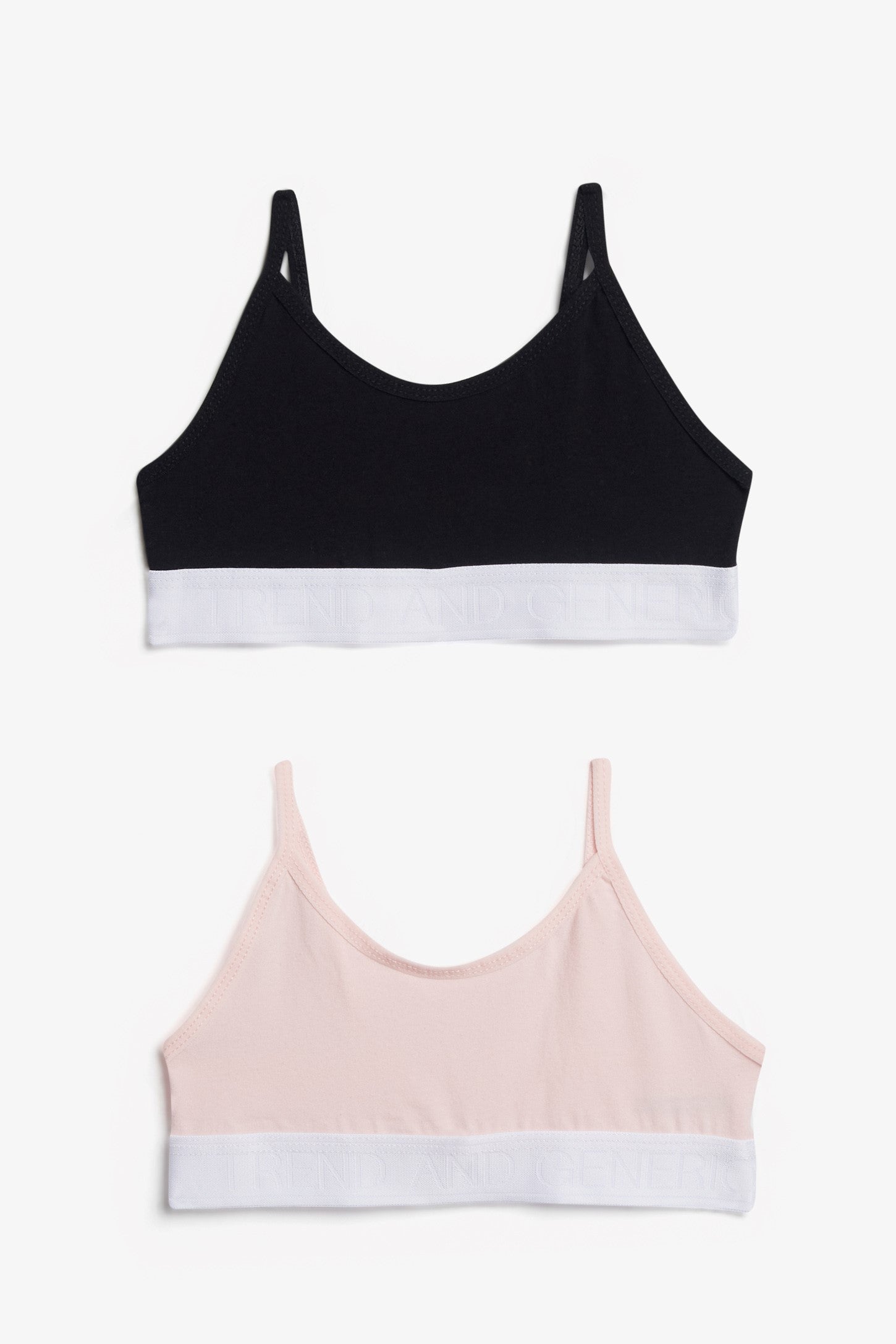 Lot de 2 bralettes en coton - Femme && NOIR