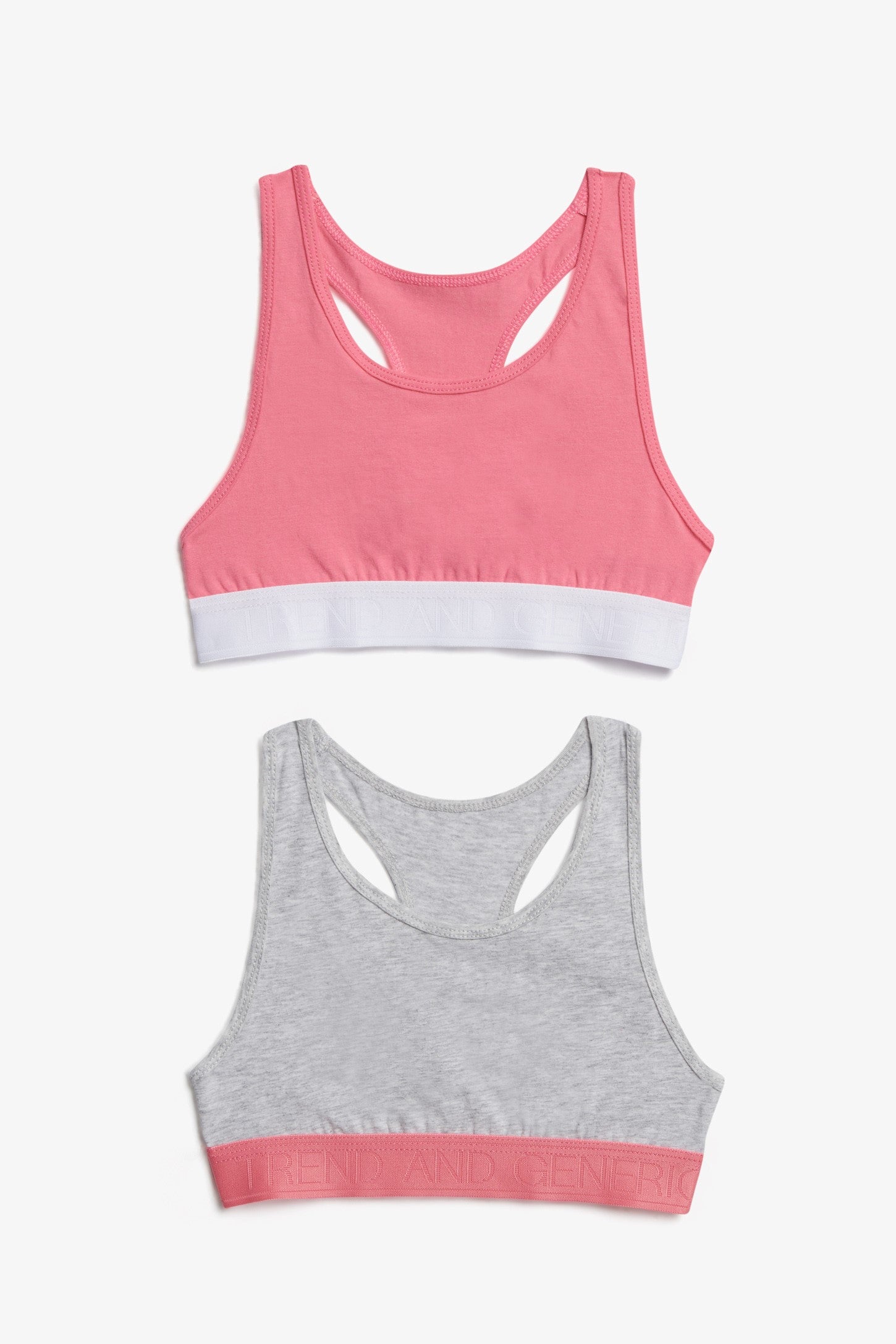 Lot de 2 bralettes en coton - Femme && ROSE FUCHSIA