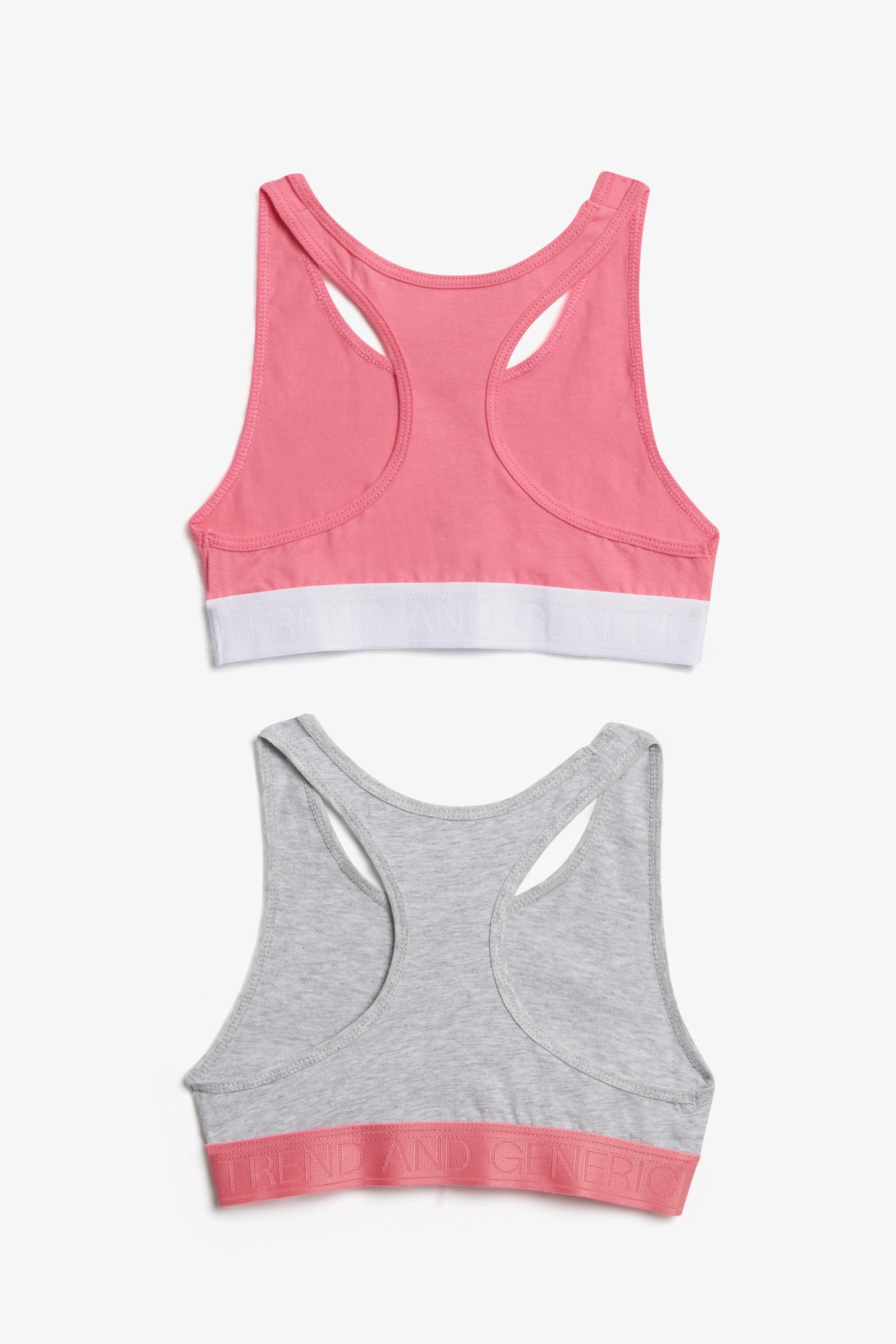 Lot de 2 bralettes en coton - Femme && ROSE FUCHSIA