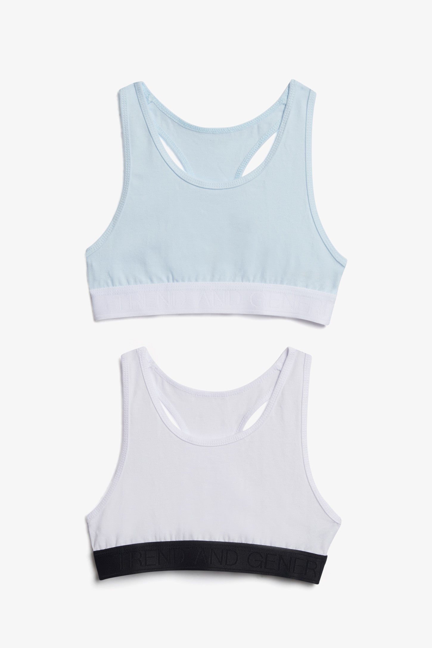 Lot de 2 bralettes en coton - Ado fille && BLEU GLACIER