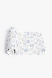 Couverture mousseline en bamboo et coton - Bébé && BLEU