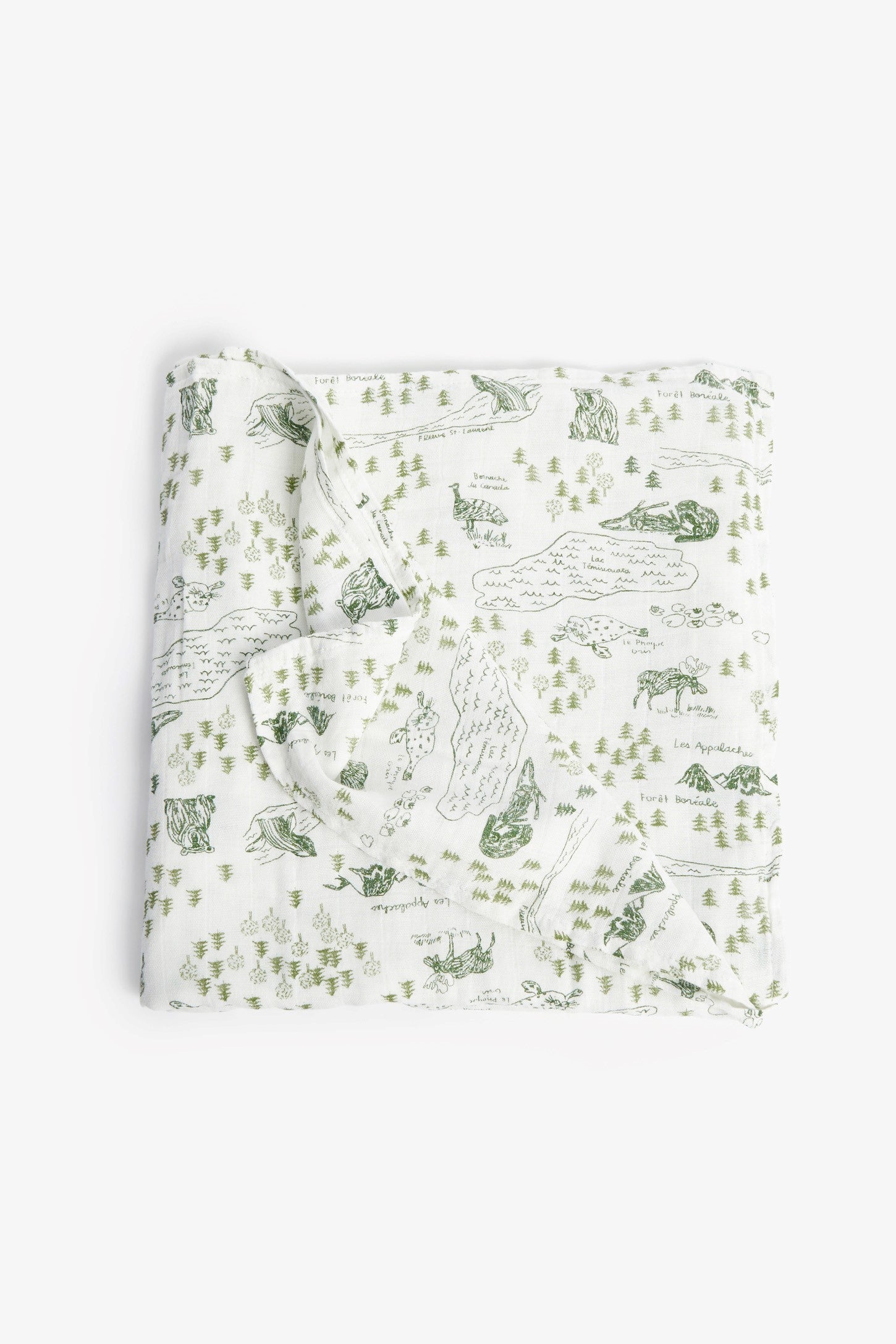 Couverture mousseline en bamboo et coton - Bébé && VERT