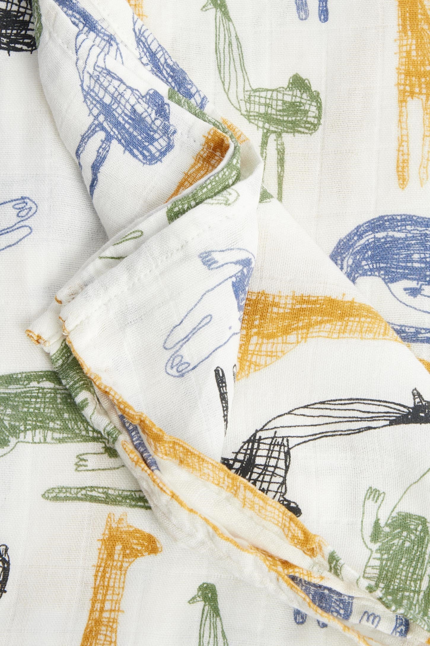 Couverture mousseline en bamboo et coton - Bébé && BLEU