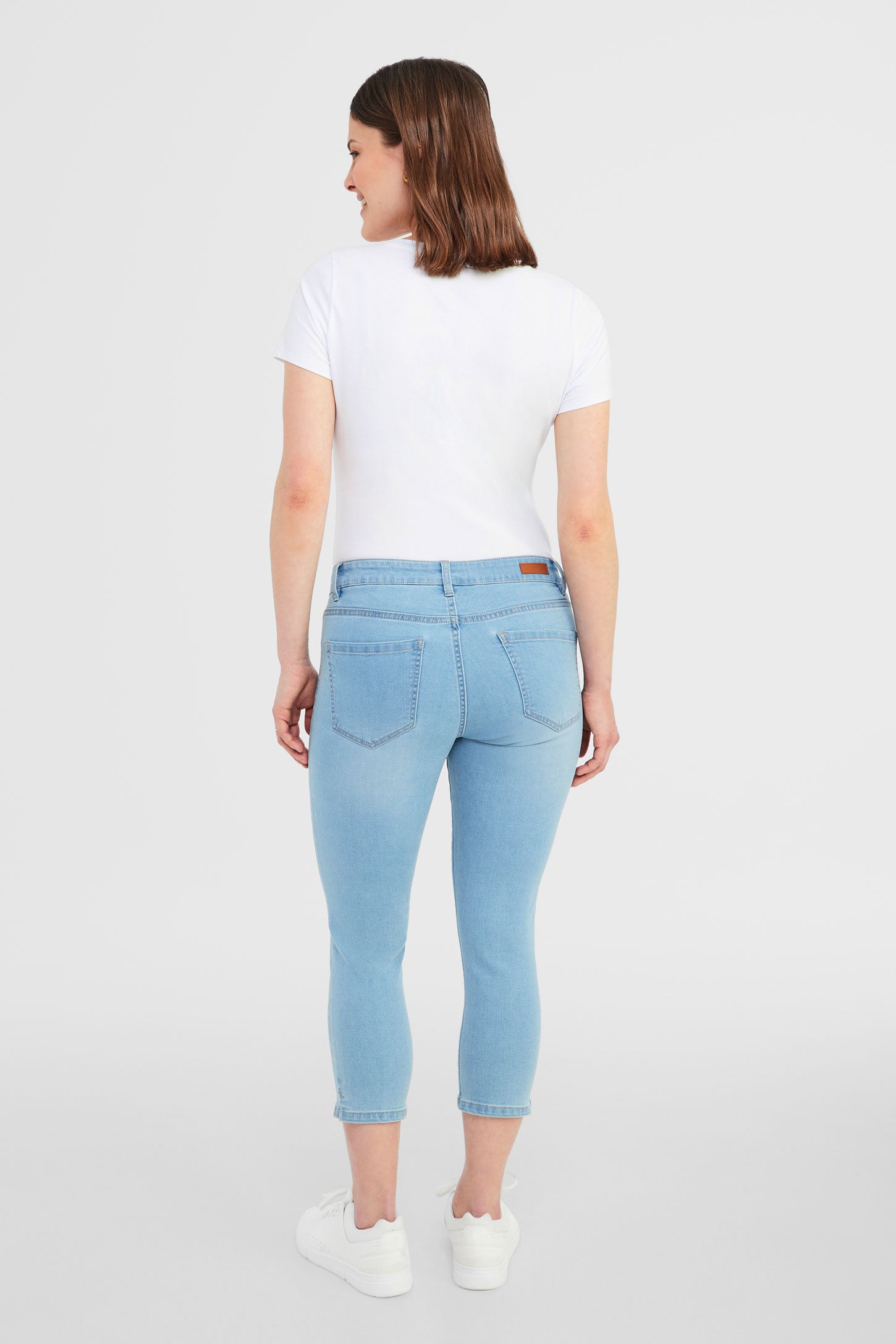 Capri 5 poches en jeans - Femme && BLEU CLAIR