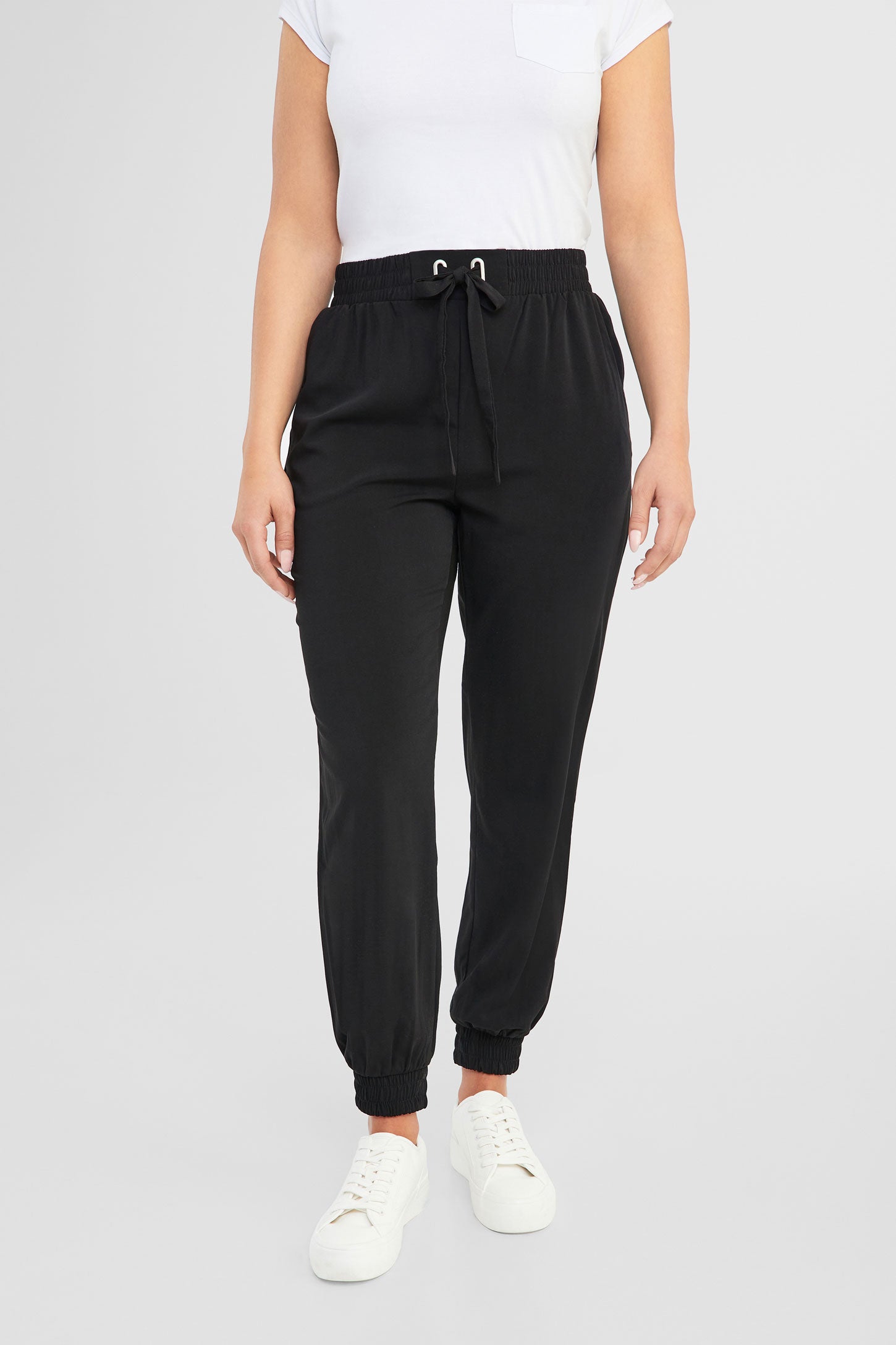 Pantalon jogger en twill - Femme && NOIR