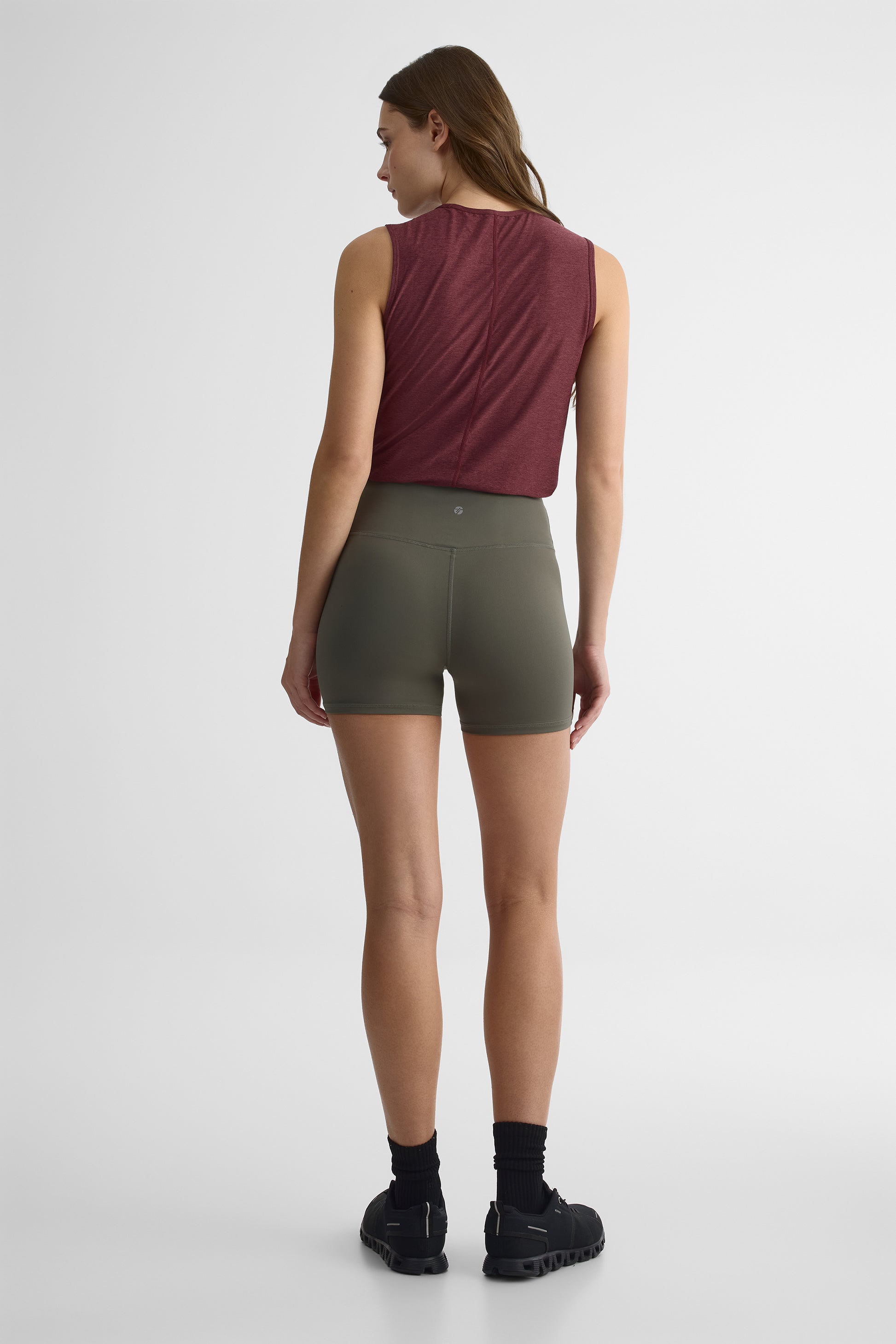 Cuissard athlétique taille haute 4'', Velvety - Femme && KAKI