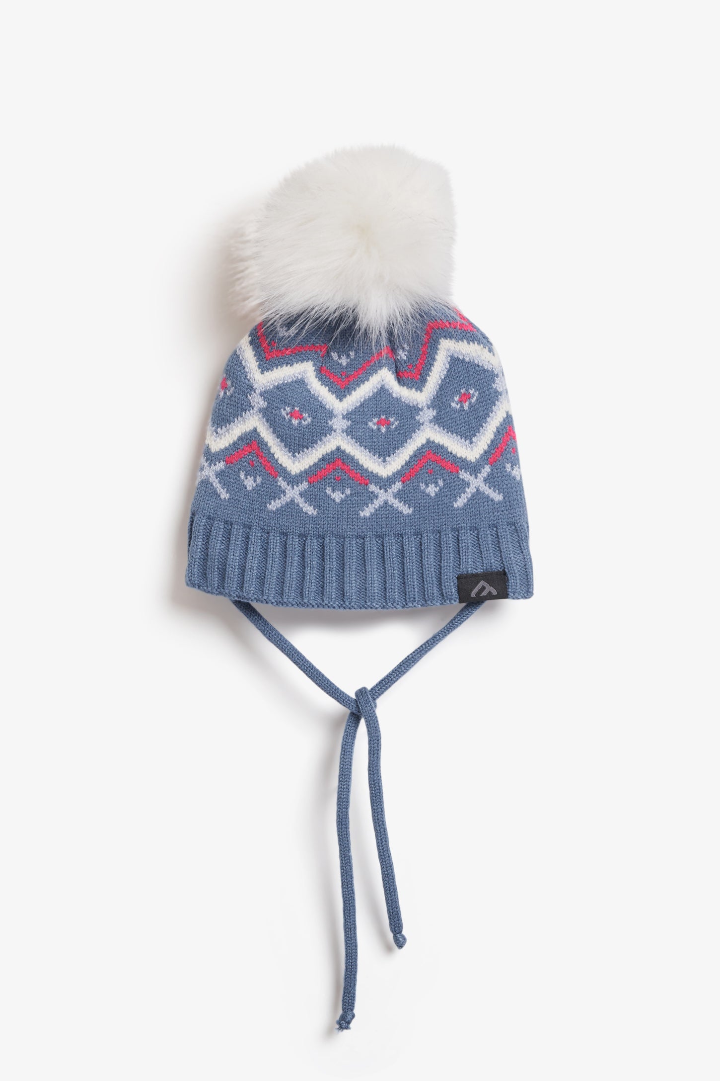 Tuque à pompon et cordons doublée BM, 2T-3T - Bébé fille && BLEU ACIER