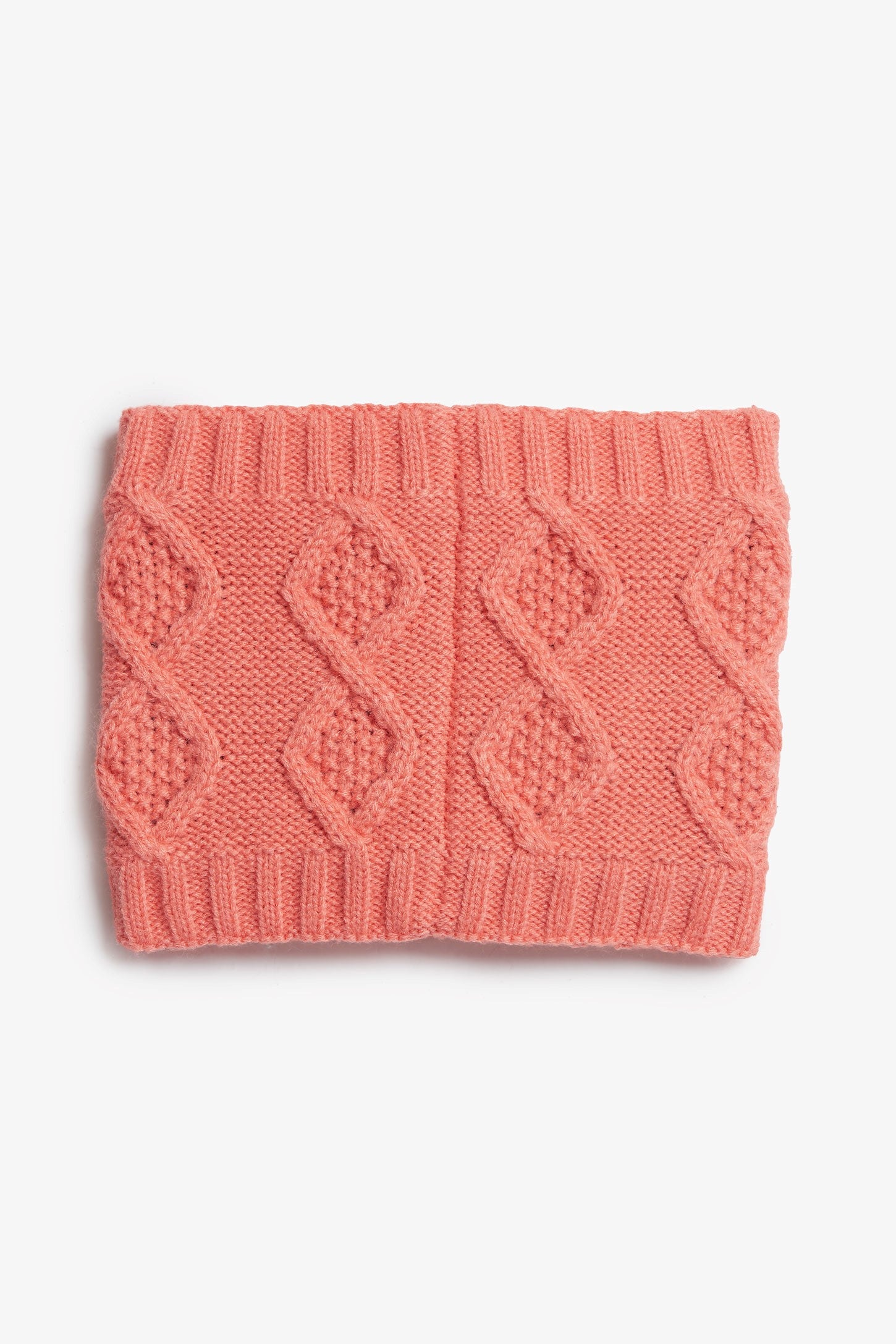 Cache-cou tricot câble doublé polar - Enfant fille && CORAIL