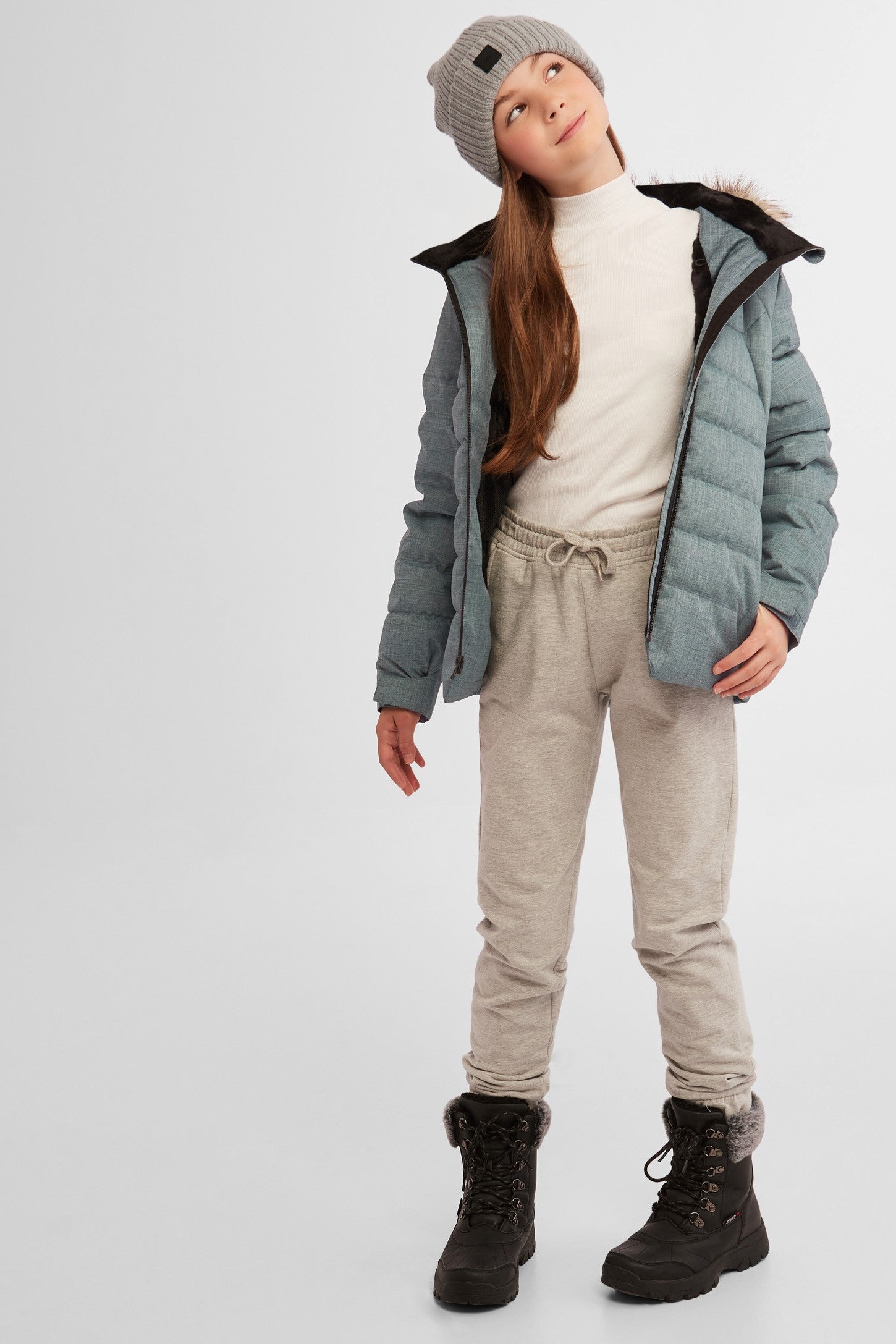 Manteau matelassé à capuche chaude femme kaki Manteau matelassé à capuche chaude femme kaki