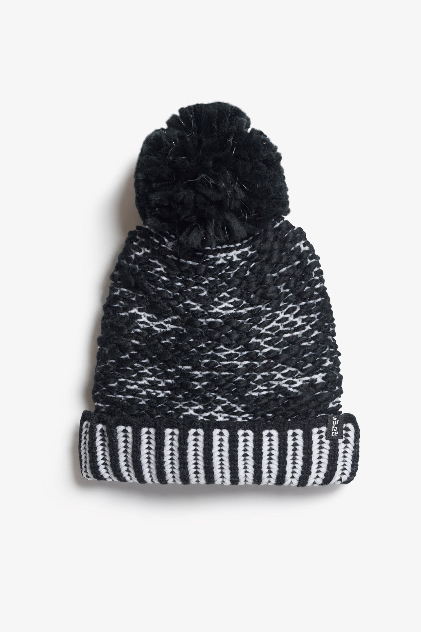 Tuque à pompon en tricot doublée - Ado fille && NOIR