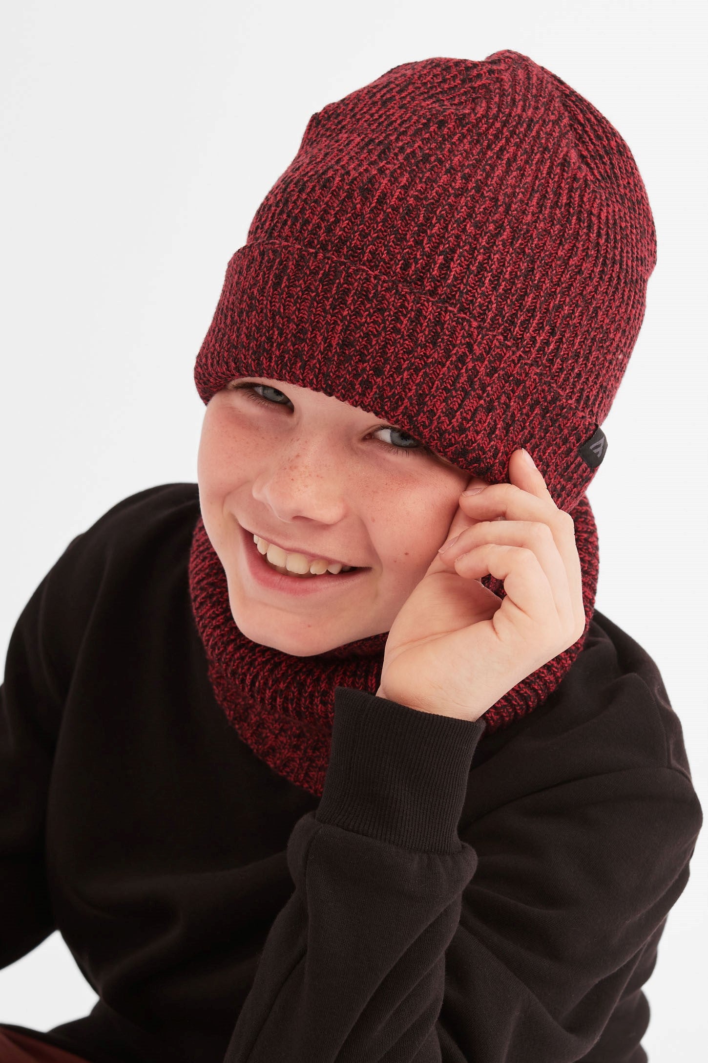 Tuque à revers doublée en peluche BM - Ado garçon && ROUGE MIXTE