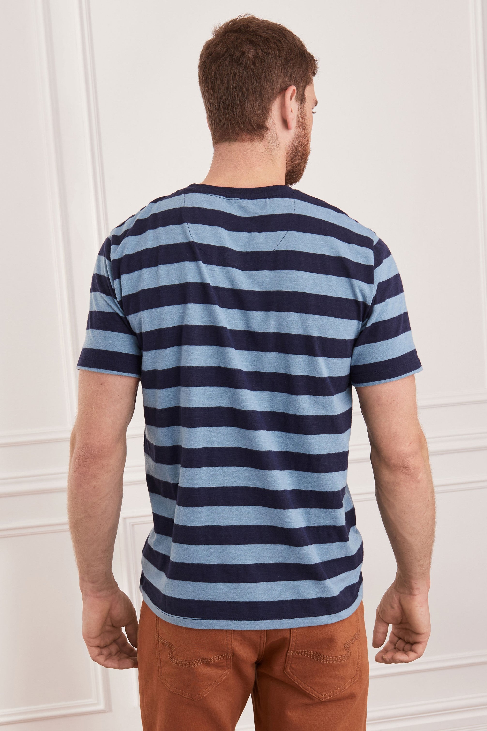 T-shirt à poche rayé - Homme && BLEU