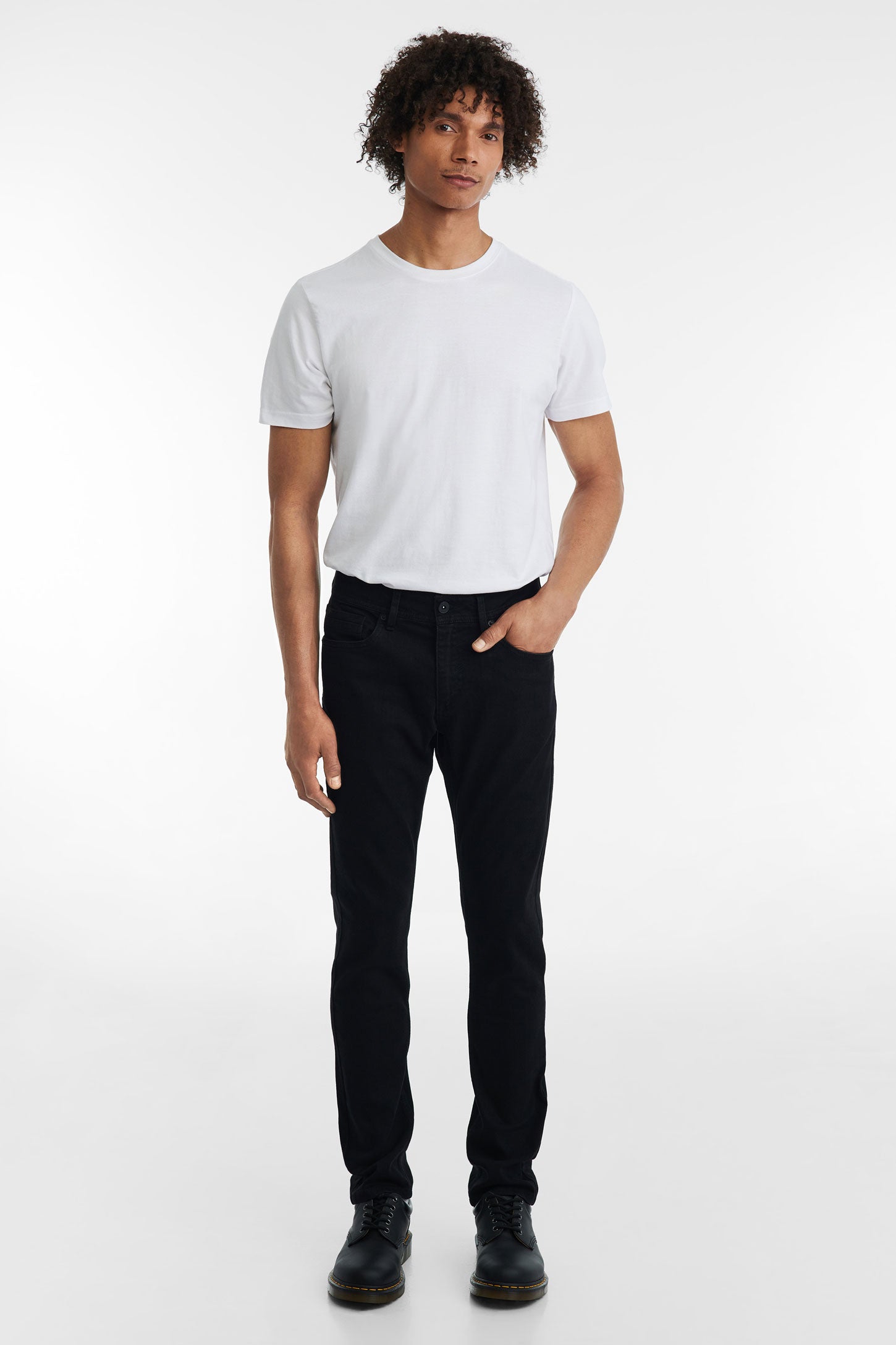 Jeans 5 poches coupe ajustée 32'' - Homme && NOIR