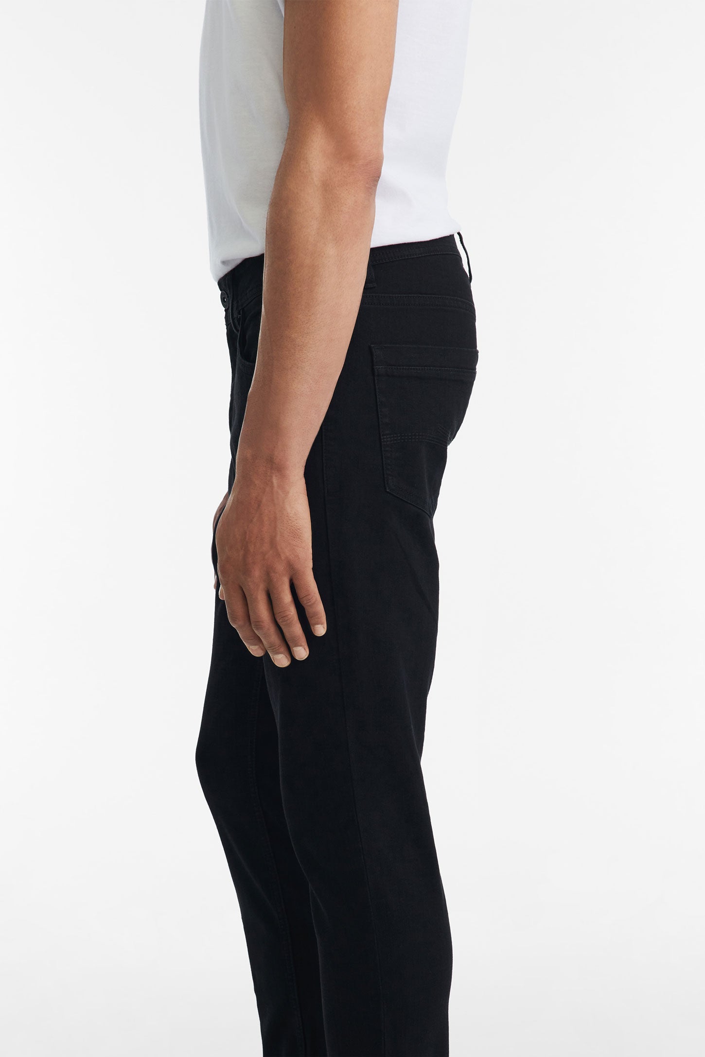 Jeans 5 poches coupe ajustée 32'' - Homme && NOIR