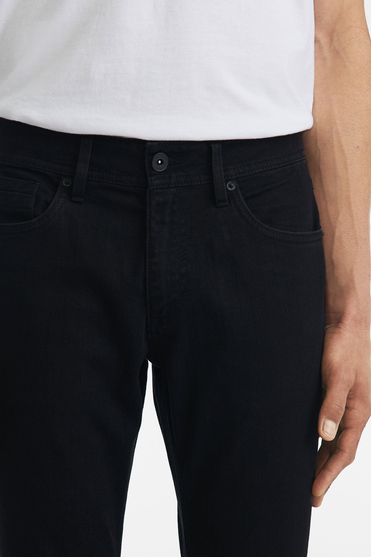 Jeans 5 poches coupe ajustée 32'' - Homme && NOIR