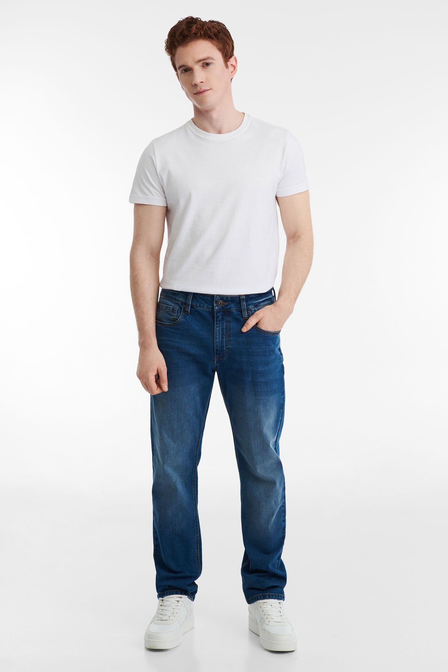 Jeans 5 poches coupe régulière 30'' - Homme && MARIN