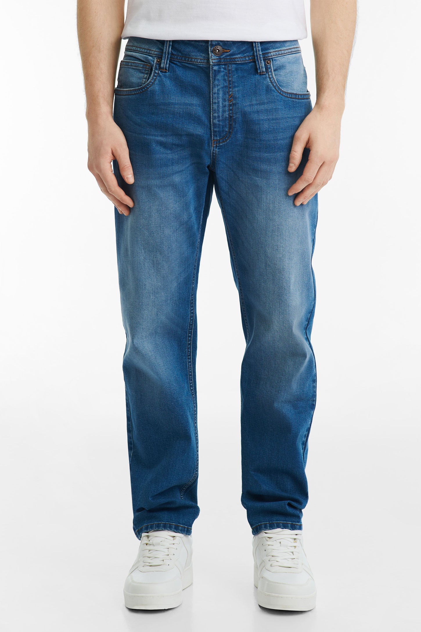 Jeans 5 poches coupe confort 30'' - Homme && INDIGO FONCÉ MOY