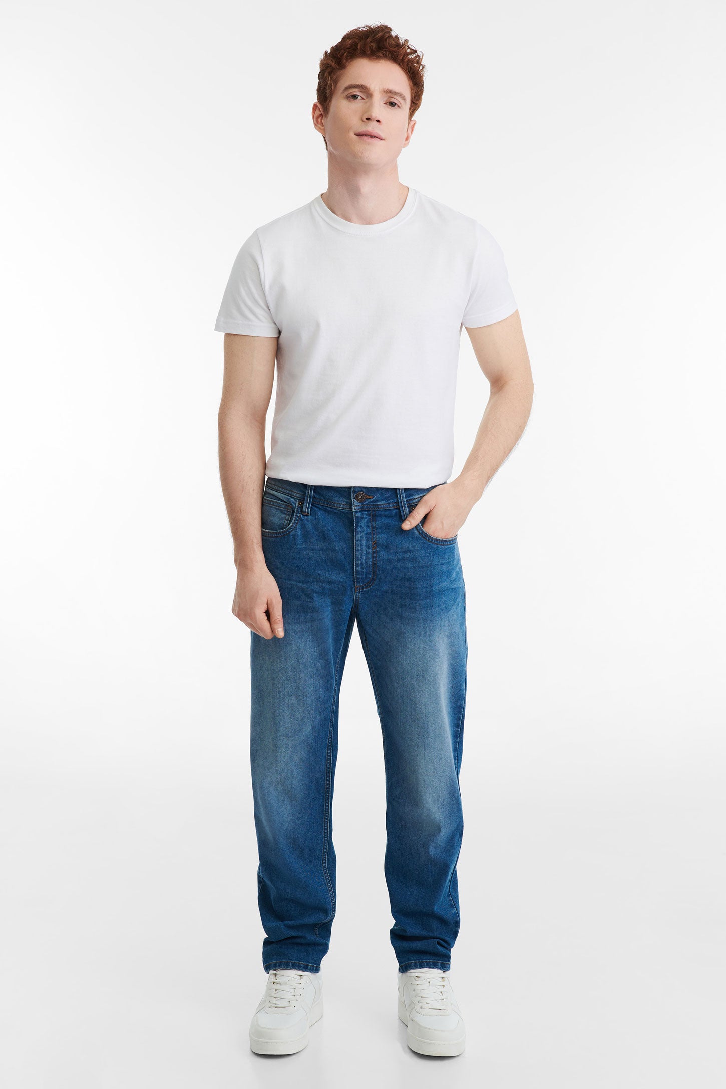 Jeans 5 poches coupe confort 30'' - Homme && INDIGO FONCÉ MOY